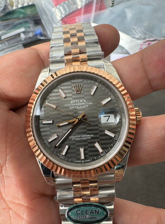 Victory Factory Watch Datejust 41 M126331 0020 Grey Fluted Motif Dial Rose Gold and Oyster Steel Bracelet SH3235 Movement 00 Clean Factory Watch Datejust 41 M126331 0020 Grey Fluted Motif Dial Rose Gold and Oyster Steel Bracelet SH3235 Movement 00