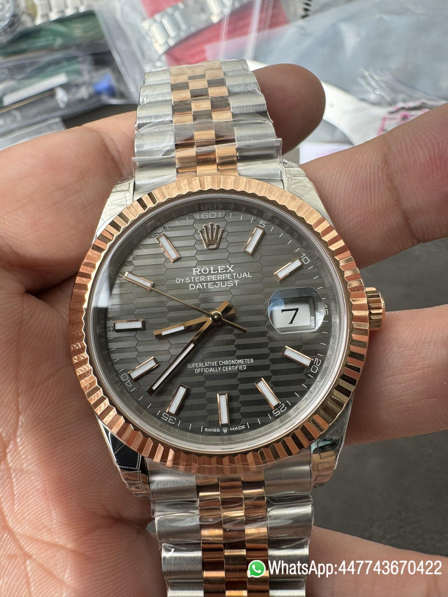 Super Clone Watch Datejust 41 M126331 0020 Grey Fluted Motif Dial Rose Gold and Oyster Steel Bracelet SH3235 Movement 03 Super Clone Watch Datejust 41 M126331 0020 Grey Fluted Motif Dial Rose Gold and Oyster Steel Bracelet SH3235 Movement 03