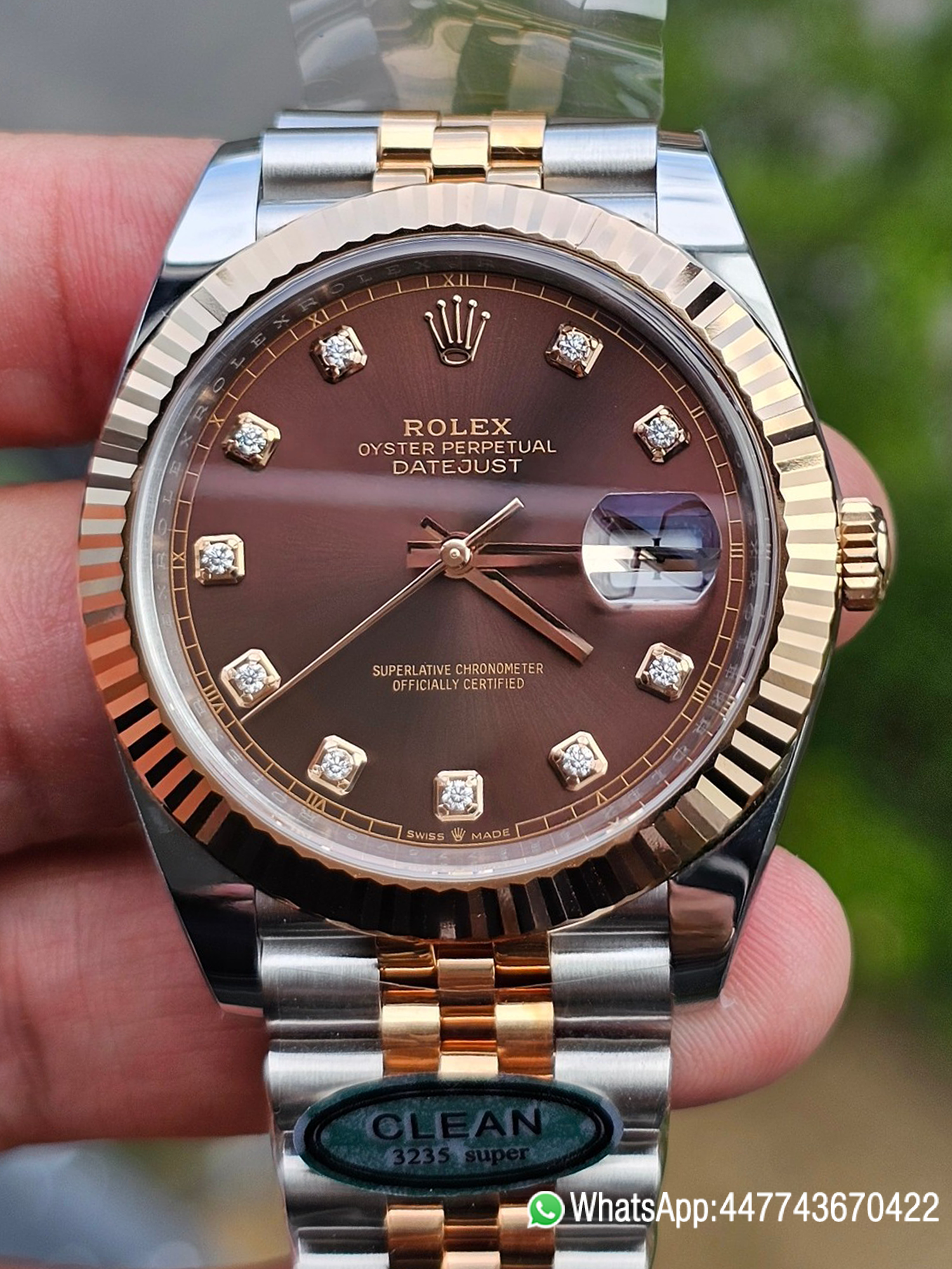 Super Clone Datejust 41 M126331 0004 Chocolate Dial Diamonds Hour Markers Rose Gold and Steel Jubilee Band SH3235 Caliber 00000 Super Clone Datejust 41 M126331 0004 Chocolate Dial Diamonds Hour Markers Rose Gold and Steel Jubilee Band SH3235 Caliber 00000