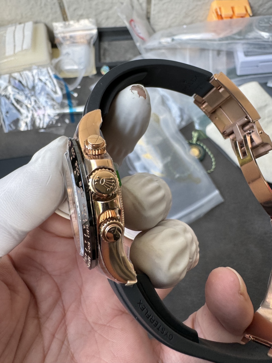 Victory Factory Rolex Daytona 116515LN Rose Gold Case Chocolate Dial with Black Number Markers Black Ceramic Bezel DD4130 Oysterflex Strap 11 Clean Factory Rolex Daytona 116515LN Rose Gold Case Chocolate Dial with Black Number Markers Black Ceramic Bezel DD4130 Oysterflex Strap 11