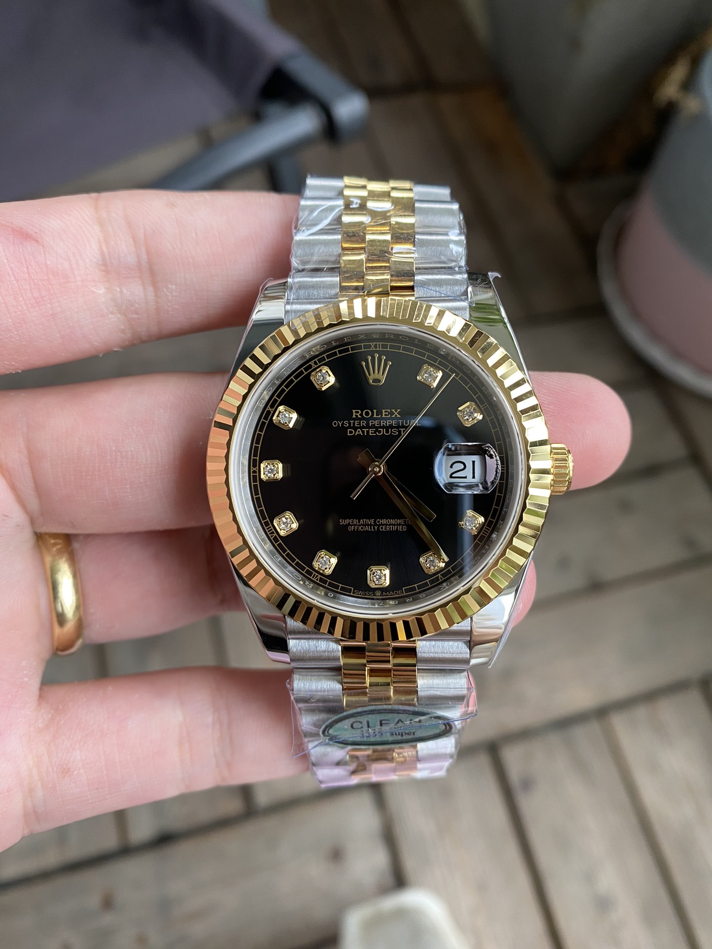 Victory Factory Watch Datejust 36 126233 Black Dial Diamond Hour Markers Yellow Gold Bezel Two Tone Jubilee Bracelet 3235 Caliber 01 Clean Factory Watch Datejust 36 126233 Black Dial Diamond Hour Markers Yellow Gold Bezel Two Tone Jubilee Bracelet 3235 Caliber 01