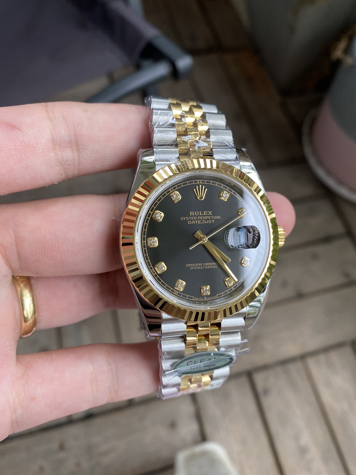 Victory Factory Watch Datejust 36 126233 Black Dial Diamond Hour Markers Yellow Gold Bezel Two Tone Jubilee Bracelet 3235 Caliber 04 Clean Factory Watch Datejust 36 126233 Black Dial Diamond Hour Markers Yellow Gold Bezel Two Tone Jubilee Bracelet 3235 Caliber 04