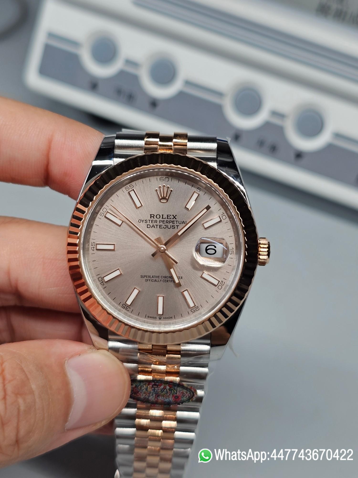 Super Clone Watch Rolex Datejust 41 126331 Pink Dial Rose Gold Fluted Bezel Rose Gold and Oystersteel Two Tone Jubilee Bracelet SH3235 Movement 01 Super Clone Watch Rolex Datejust 41 126331 Pink Dial Rose Gold Fluted Bezel Rose Gold and Oystersteel Two Tone Jubilee Bracelet SH3235 Movement 01