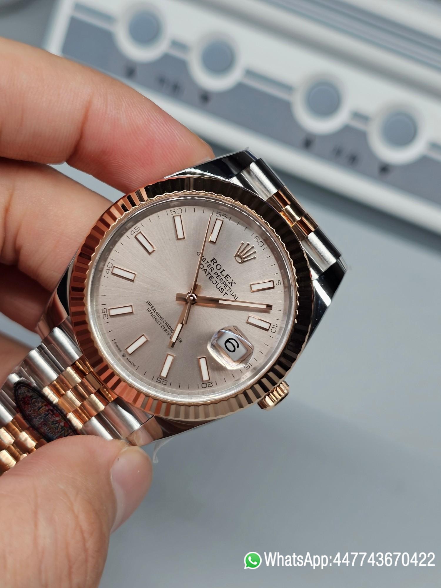 Super Clone Watch Rolex Datejust 41 126331 Pink Dial Rose Gold Fluted Bezel Rose Gold and Oystersteel Two Tone Jubilee Bracelet SH3235 Movement 02 Super Clone Watch Rolex Datejust 41 126331 Pink Dial Rose Gold Fluted Bezel Rose Gold and Oystersteel Two Tone Jubilee Bracelet SH3235 Movement 02