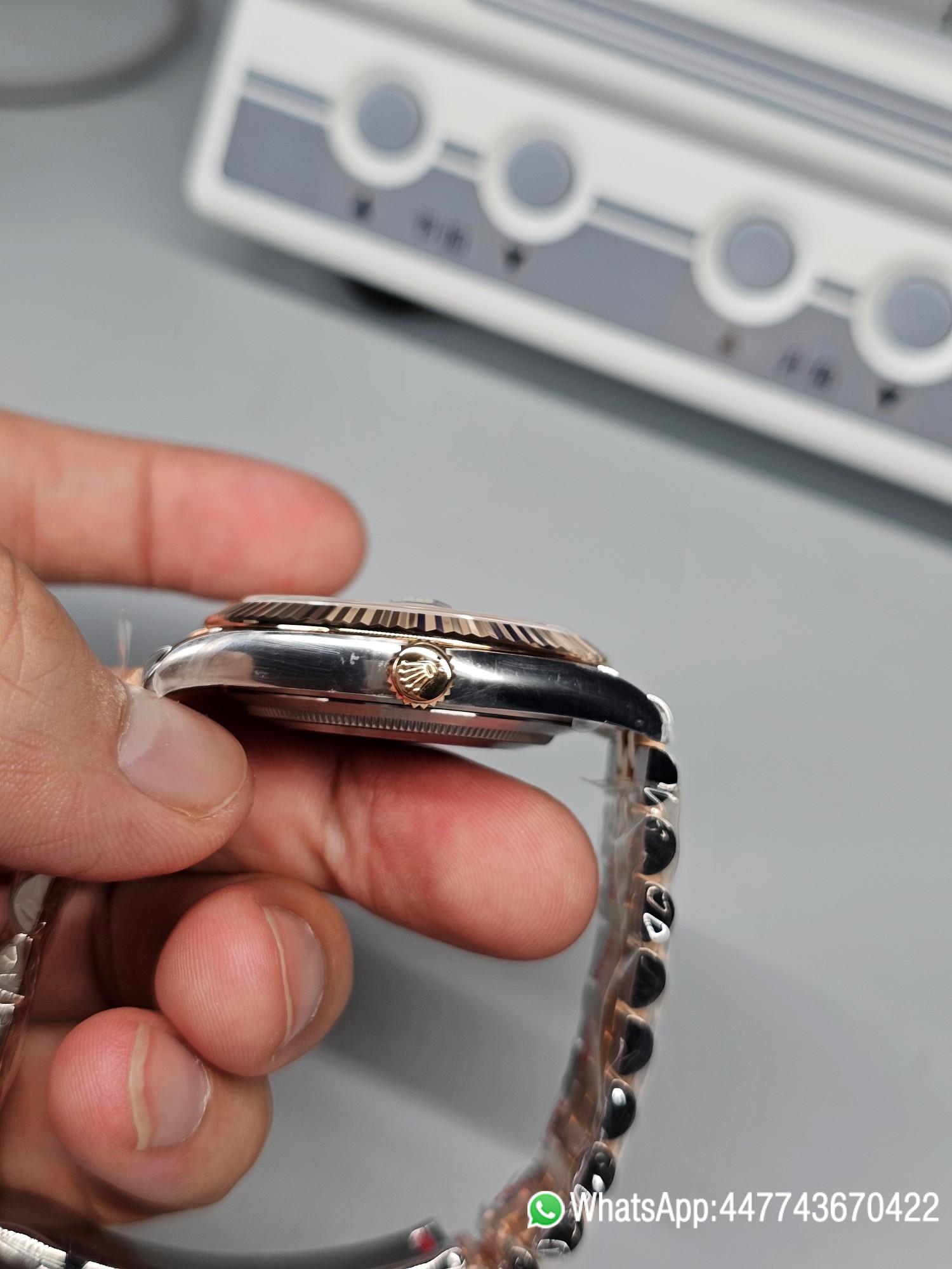 Super Clone Watch Rolex Datejust 41 126331 Pink Dial Rose Gold Fluted Bezel Rose Gold and Oystersteel Two Tone Jubilee Bracelet SH3235 Movement 03 Super Clone Watch Rolex Datejust 41 126331 Pink Dial Rose Gold Fluted Bezel Rose Gold and Oystersteel Two Tone Jubilee Bracelet SH3235 Movement 03