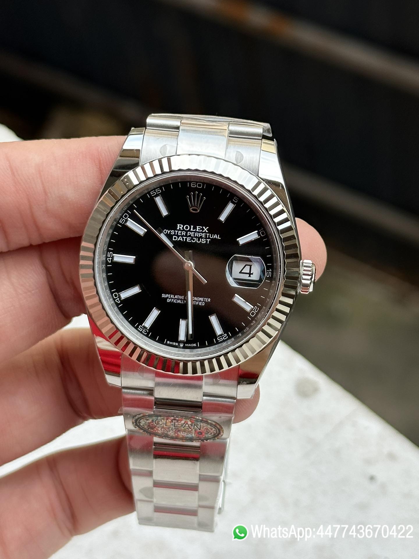 Super Clone Watch Rolex Datejust 41mm 126334 Black Dial Fluted Bezel Luminous Hour Markers Oyster Bracelet SH3235 Movement 01 Super Clone Watch Rolex Datejust 41mm 126334 Black Dial Fluted Bezel Luminous Hour Markers Oyster Bracelet SH3235 Movement 01