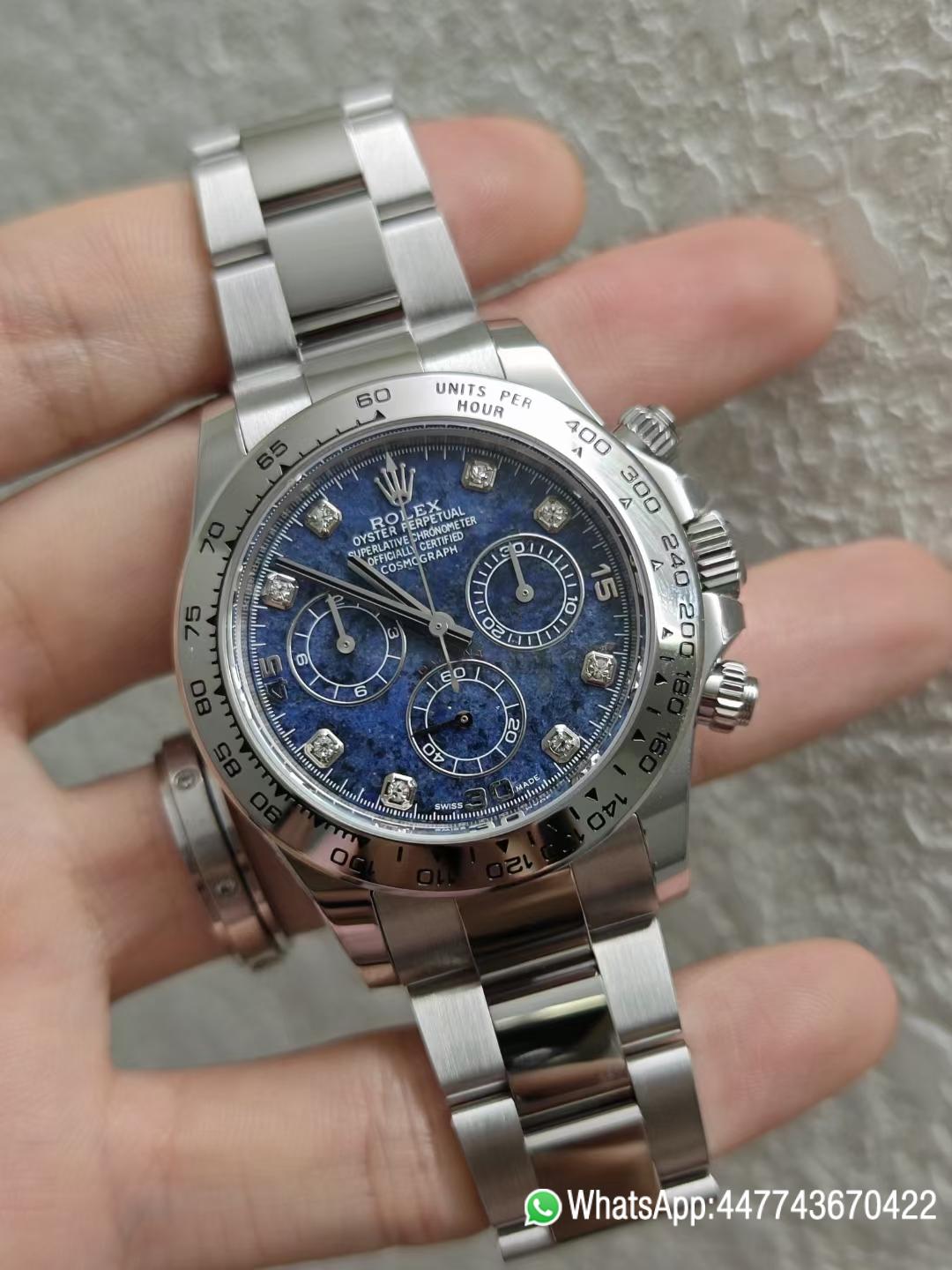 Super Clone Daytona 116519 Blue Sodalite Dial wtih Diamonds Indexes Based Super Clone DanDong 4130 Movement Oyster Bracelet 01 Super Clone Daytona 116519 Blue Sodalite Dial wtih Diamonds Indexes Based Super Clone DanDong 4130 Movement Oyster Bracelet 01