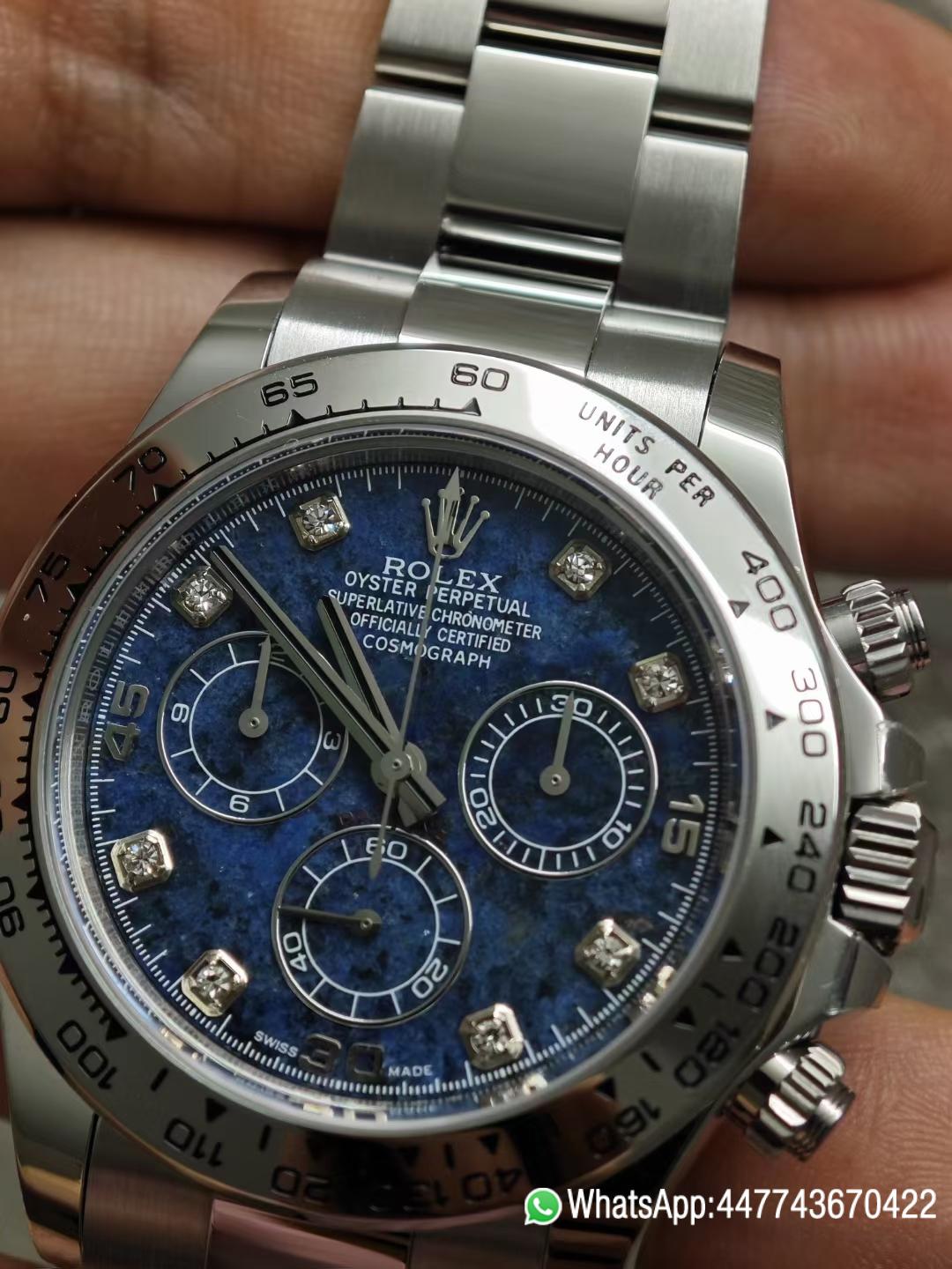 Super Clone Daytona 116519 Blue Sodalite Dial wtih Diamonds Indexes Based Super Clone DanDong 4130 Movement Oyster Bracelet 03 Super Clone Daytona 116519 Blue Sodalite Dial wtih Diamonds Indexes Based Super Clone DanDong 4130 Movement Oyster Bracelet 03