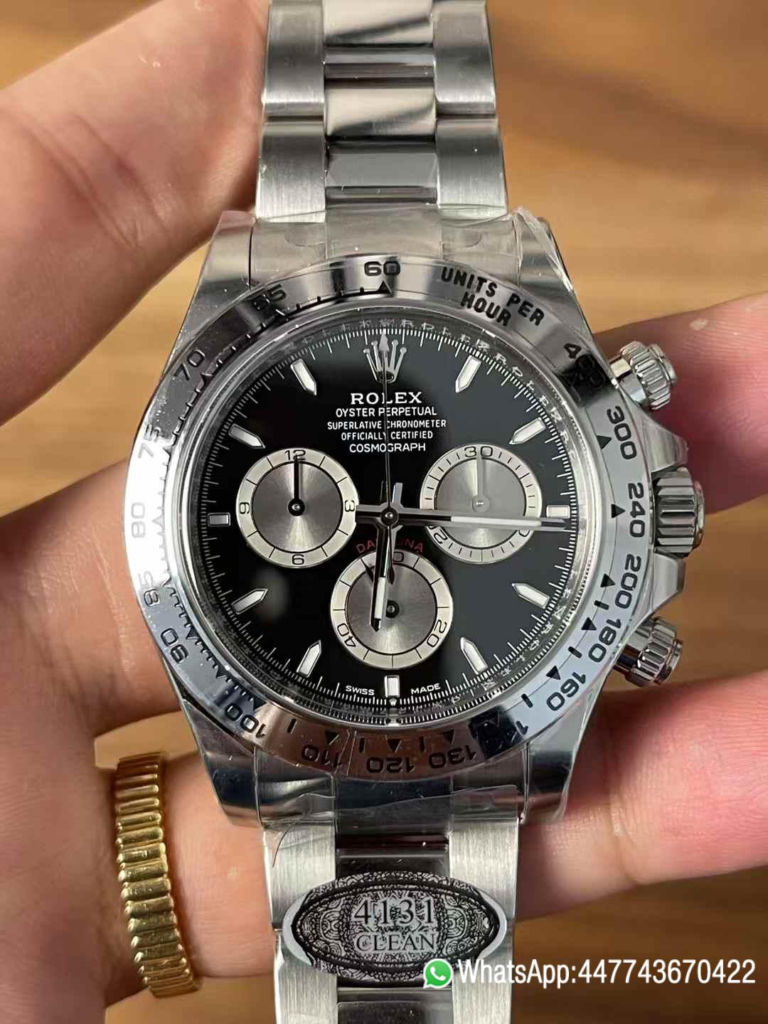 Super Clone Watches Daytona 126509 Black Dial Luminous Hour Markers Silver Chrono Sub Dial 904L Steel Case Oyster Bracelet SH4131 Movement 01 Super Clone Watches Daytona 126509 Black Dial Luminous Hour Markers Silver Chrono Sub Dial 904L Steel Case Oyster Bracelet SH4131 Movement 01