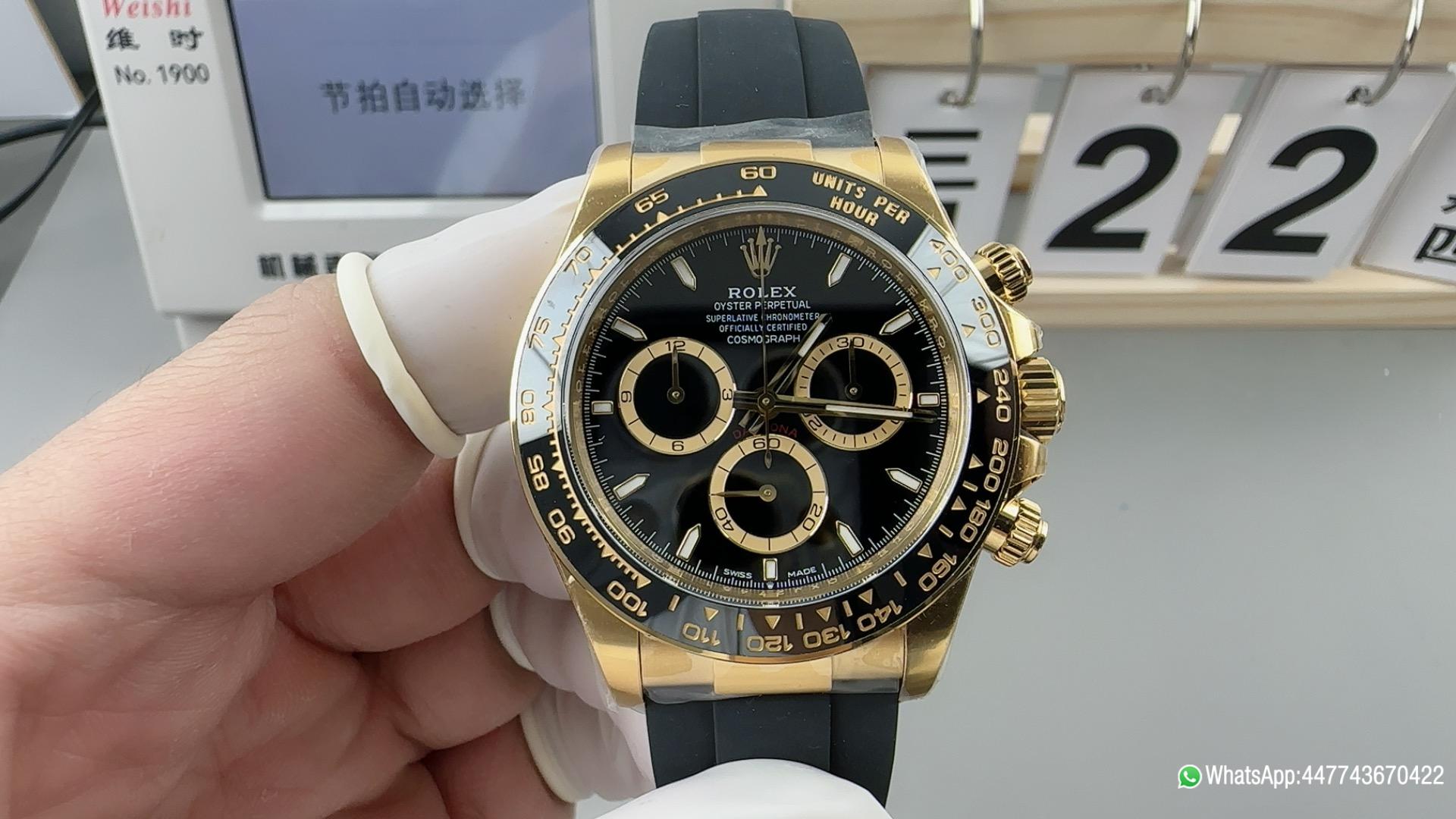 Super Clone Watches Rolex Daytona 126518 Black Dial Luminos Hour Markers Yellow Gold Case Black Ceramic Bezel Oysterflex Strap 4131 Caliber 01 Super Clone Watches Rolex Daytona 126518 Black Dial Luminos Hour Markers Yellow Gold Case Black Ceramic Bezel Oysterflex Strap 4131 Caliber 01
