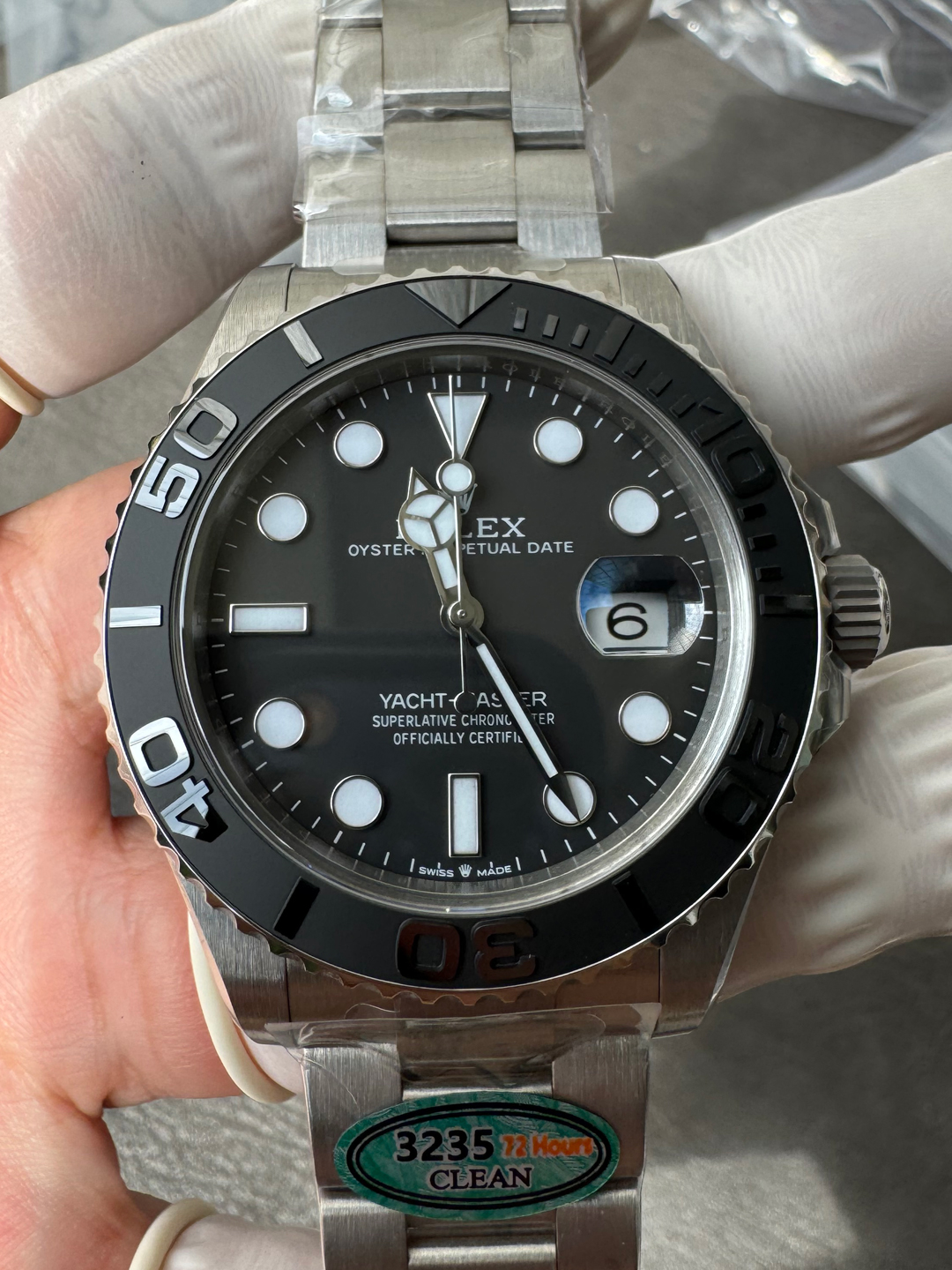 Victory Factory Watches Yacht Master 226627 Titanium Case and Bracelet Black Dial Black Ceramic Bezel Blue Luminous Hour Markers ShangHai 3235 Movement 00 Clean Factory Watches Yacht Master 226627 Titanium Case and Bracelet Black Dial Black Ceramic Bezel Blue Luminous Hour Markers ShangHai 3235 Movement 00