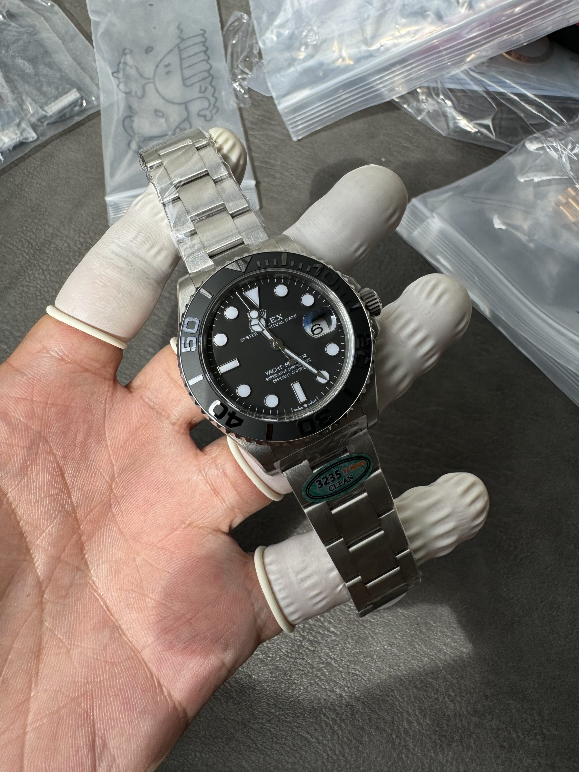 Victory Factory Watches Yacht Master 226627 Titanium Case and Bracelet Black Dial Black Ceramic Bezel Blue Luminous Hour Markers ShangHai 3235 Movement 01 Clean Factory Watches Yacht Master 226627 Titanium Case and Bracelet Black Dial Black Ceramic Bezel Blue Luminous Hour Markers ShangHai 3235 Movement 01