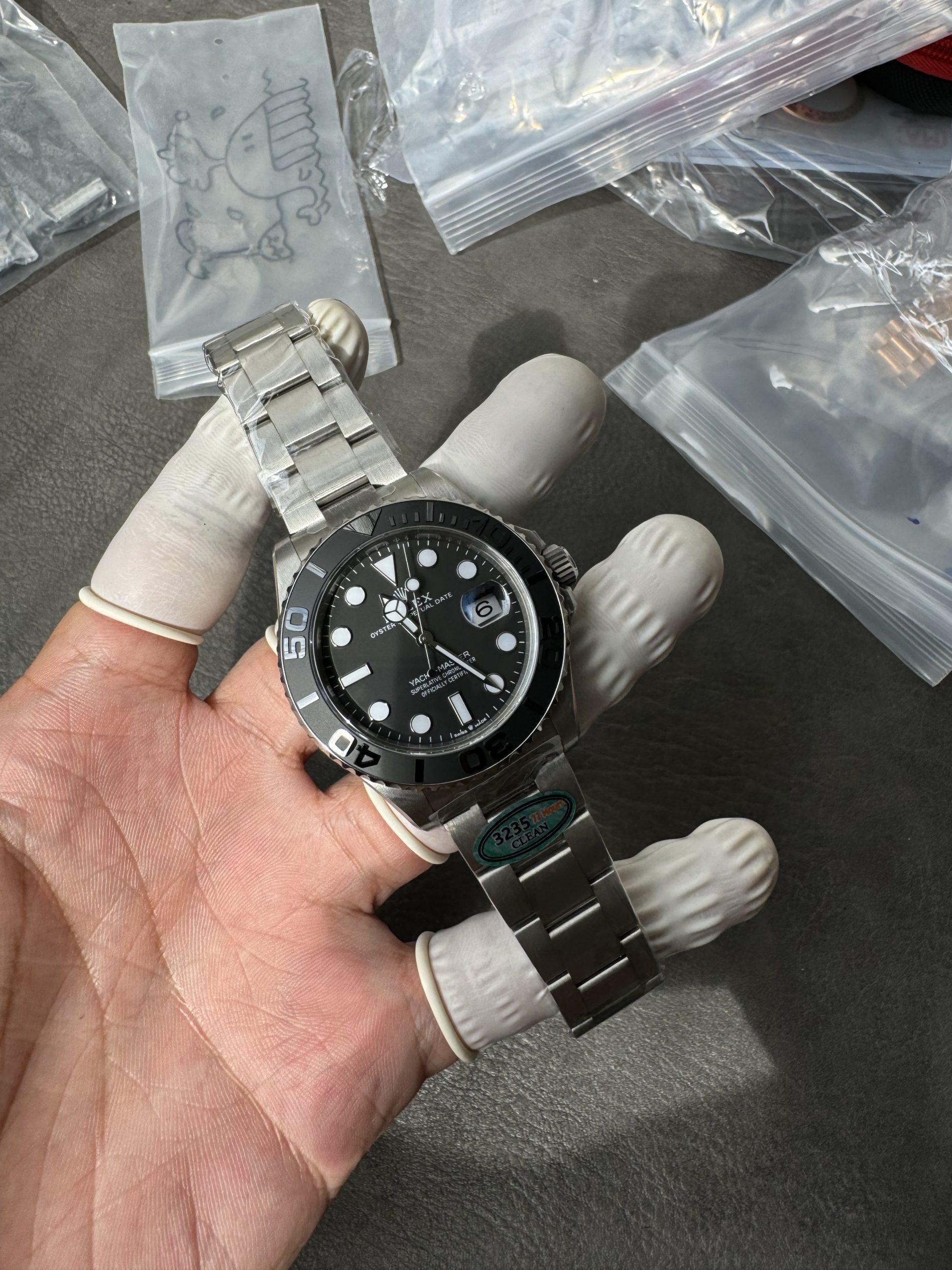 Victory Factory Watches Yacht Master 226627 Titanium Case and Bracelet Black Dial Black Ceramic Bezel Blue Luminous Hour Markers ShangHai 3235 Movement 02 Clean Factory Watches Yacht Master 226627 Titanium Case and Bracelet Black Dial Black Ceramic Bezel Blue Luminous Hour Markers ShangHai 3235 Movement 02