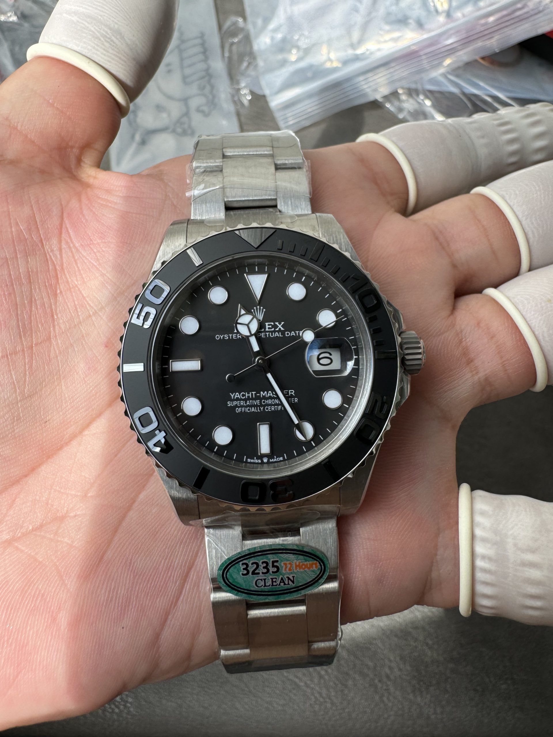 Victory Factory Watches Yacht Master 226627 Titanium Case and Bracelet Black Dial Black Ceramic Bezel Blue Luminous Hour Markers ShangHai 3235 Movement 06 Clean Factory Watches Yacht Master 226627 Titanium Case and Bracelet Black Dial Black Ceramic Bezel Blue Luminous Hour Markers ShangHai 3235 Movement 06