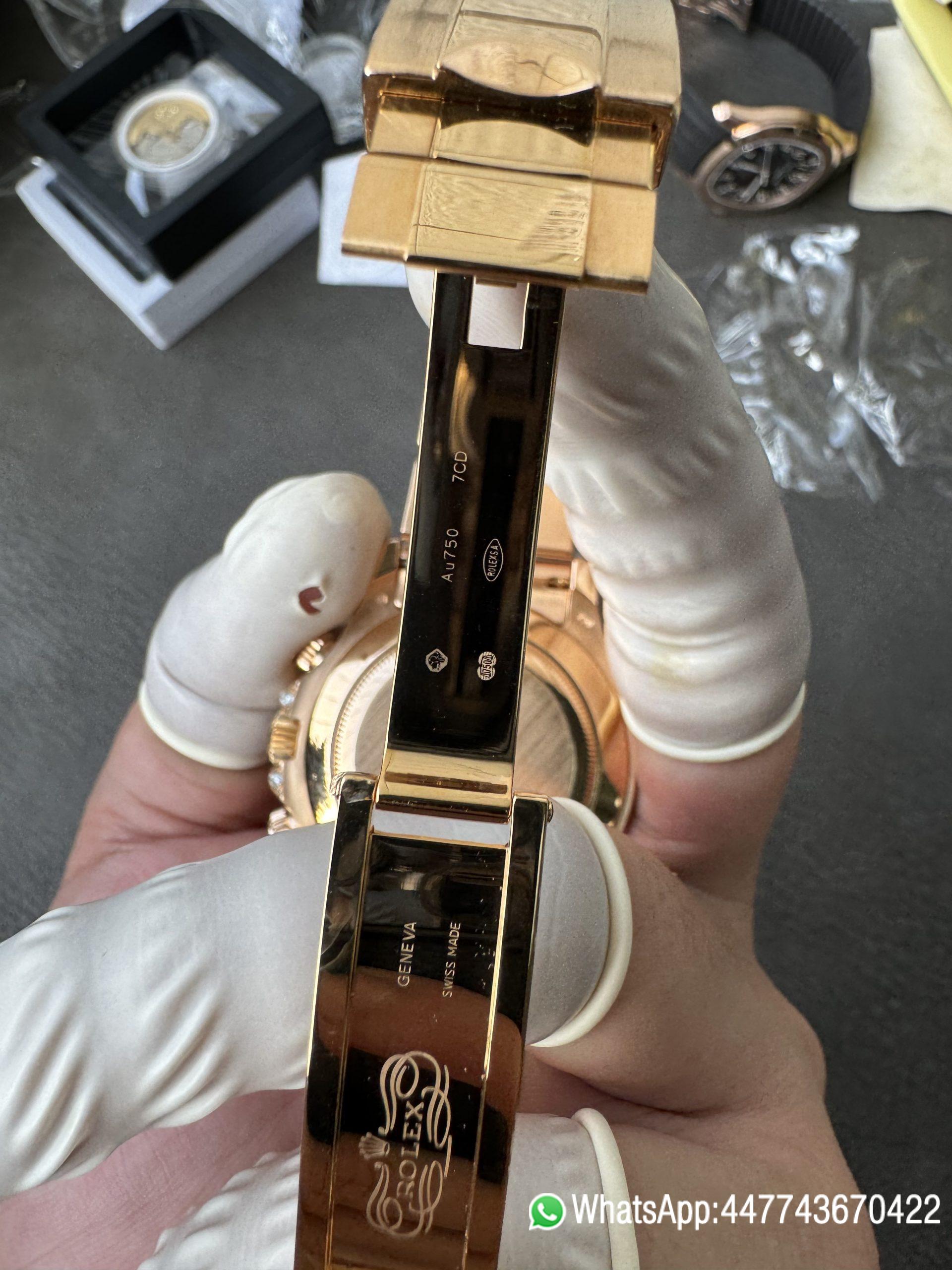 Super Clone Rolex Custom SuperClone ICE Out Daytona 126595TBR Rose Gold Case Set with Diamonds Pink Dial with Diamond Indexs 4131 Movement 16 Super Clone Rolex Custom SuperClone ICE Out Daytona 126595TBR Rose Gold Case Set with Diamonds Pink Dial with Diamond Indexs 4131 Movement 16
