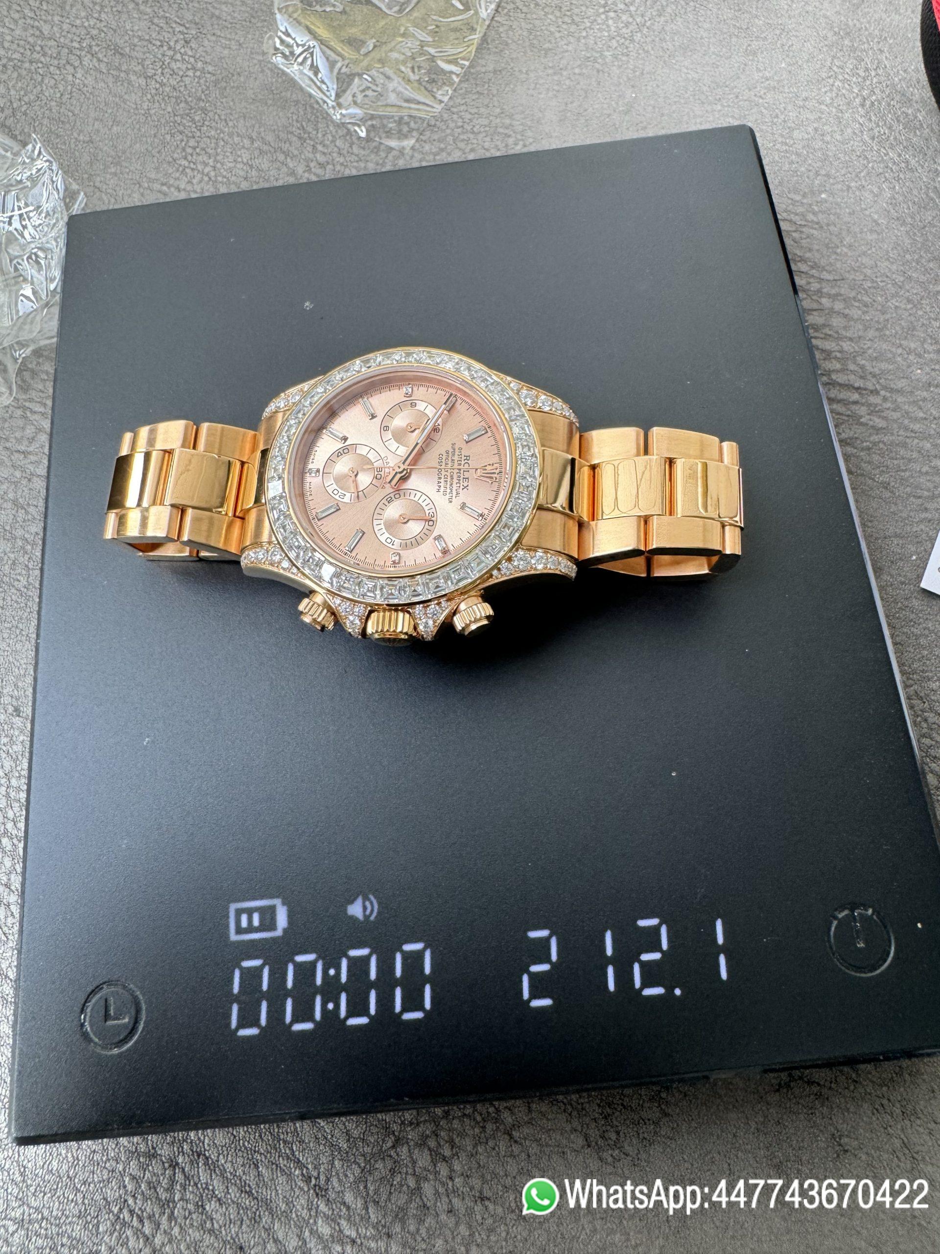 Super Clone Rolex Custom SuperClone ICE Out Daytona 126595TBR Rose Gold Super Clone Rolex Custom SuperClone ICE Out Daytona 126595TBR Rose Gold