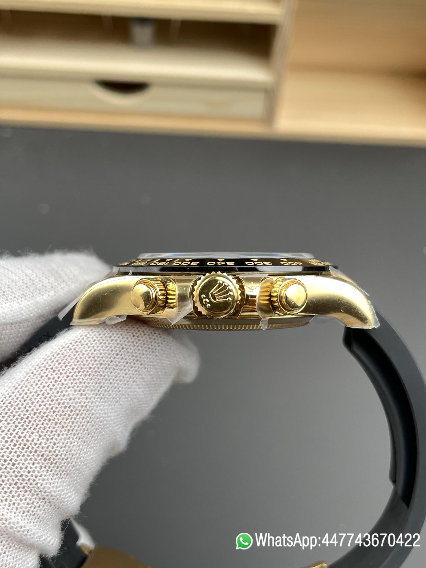 Super Clone Watch Daytona 116518LN Meteorite Dial Black Chrono Sub Dial Yellow Gold Case Oysterflex Strap DD4130 Movement 04 Super Clone Watch Daytona 116518LN Meteorite Dial Black Chrono Sub Dial Yellow Gold Case Oysterflex Strap DD4130 Movement 04