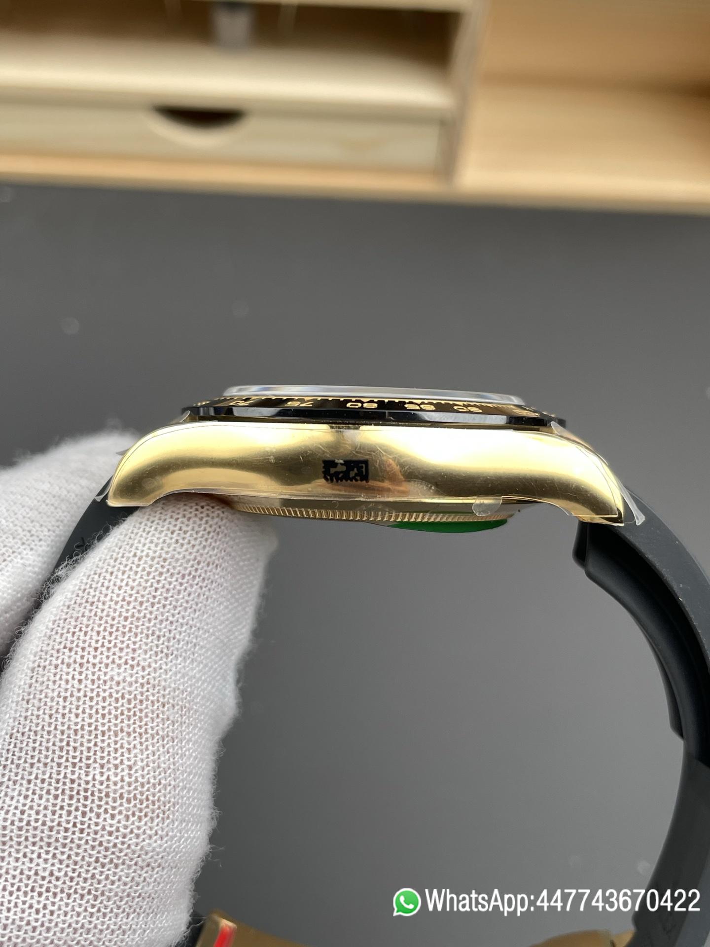 Super Clone Watch Daytona 116518LN Meteorite Dial Black Chrono Sub Dial Yellow Gold Case Oysterflex Strap DD4130 Movement 05 Super Clone Watch Daytona 116518LN Meteorite Dial Black Chrono Sub Dial Yellow Gold Case Oysterflex Strap DD4130 Movement 05