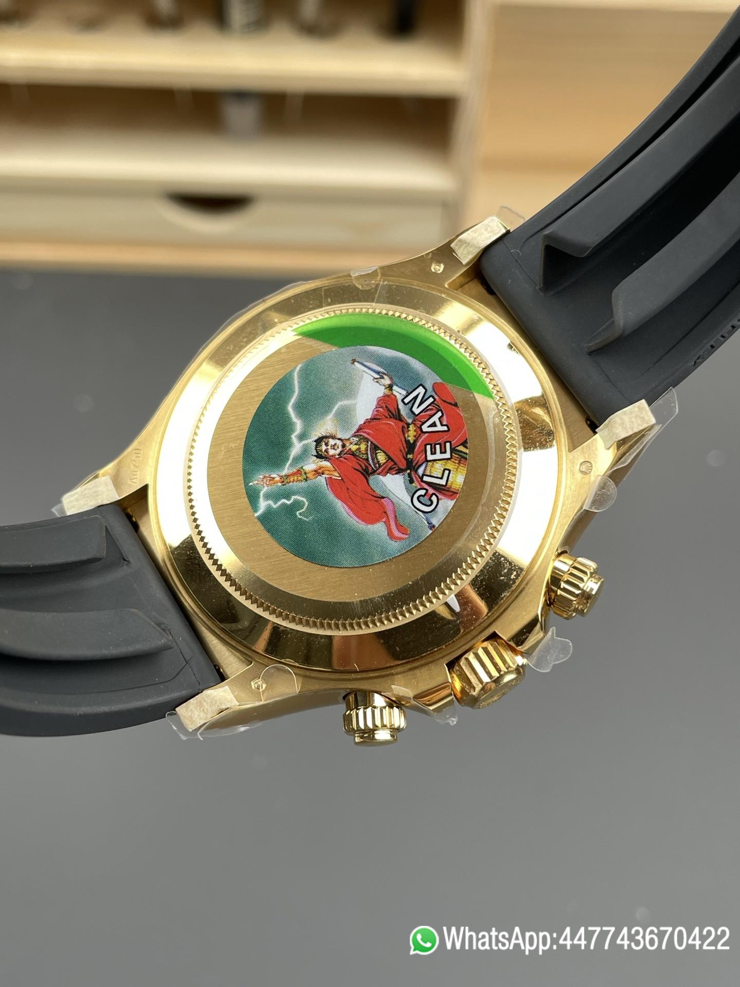 Super Clone Watch Daytona 116518LN Meteorite Dial Black Chrono Sub Dial Yellow Gold Case Oysterflex Strap DD4130 Movement 06 Super Clone Watch Daytona 116518LN Meteorite Dial Black Chrono Sub Dial Yellow Gold Case Oysterflex Strap DD4130 Movement 06