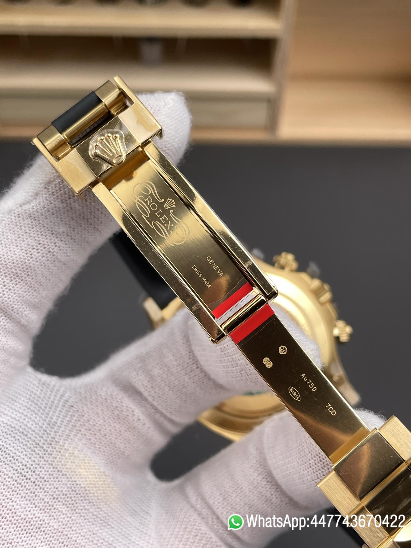 Super Clone Watch Daytona 116518LN Meteorite Dial Black Chrono Sub Dial Yellow Gold Case Oysterflex Strap DD4130 Movement 07 Super Clone Watch Daytona 116518LN Meteorite Dial Black Chrono Sub Dial Yellow Gold Case Oysterflex Strap DD4130 Movement 07