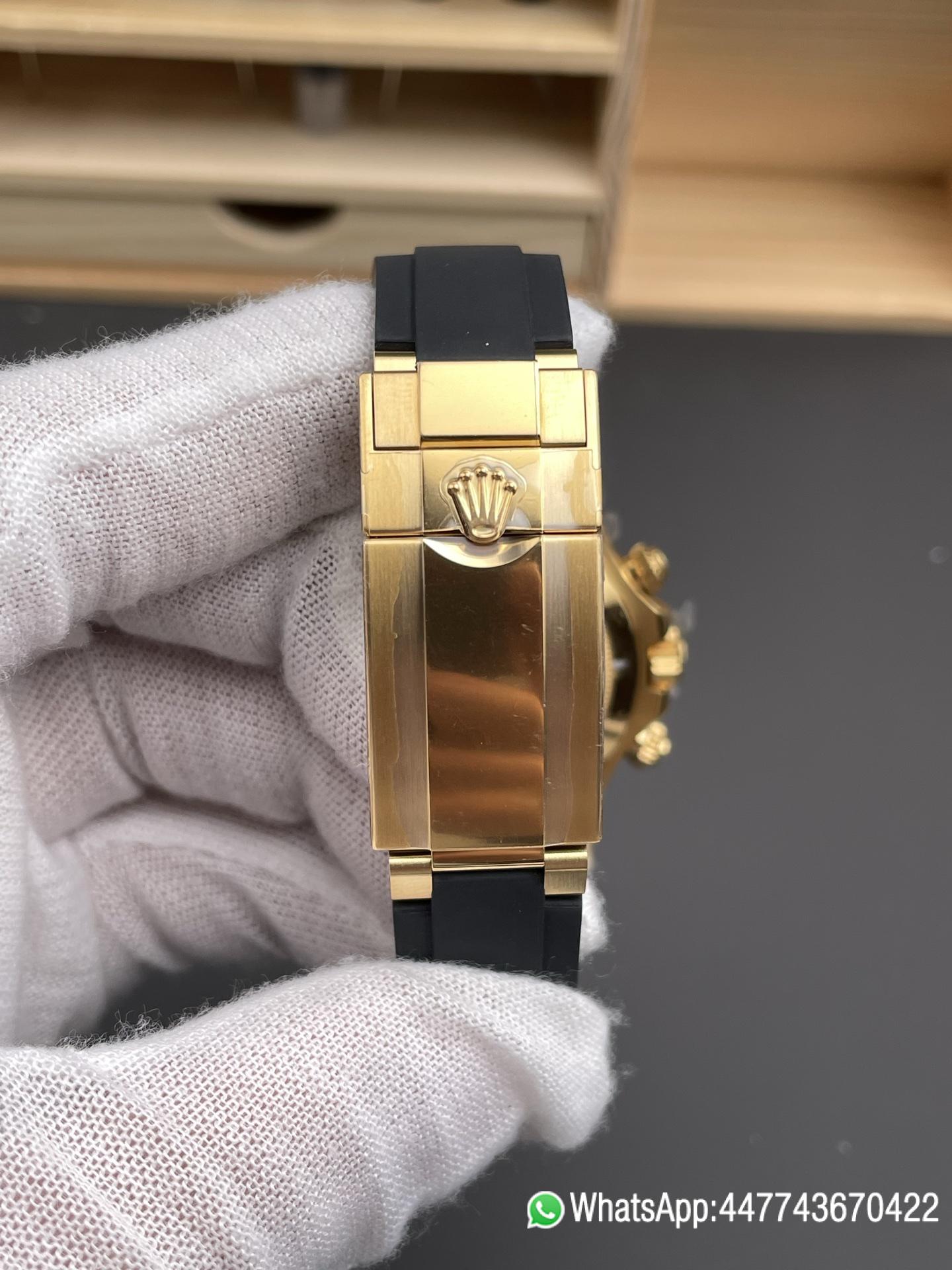 Super Clone Watch Daytona 116518LN Meteorite Dial Black Chrono Sub Dial Yellow Gold Case Oysterflex Strap DD4130 Movement 08 Super Clone Watch Daytona 116518LN Meteorite Dial Black Chrono Sub Dial Yellow Gold Case Oysterflex Strap DD4130 Movement 08