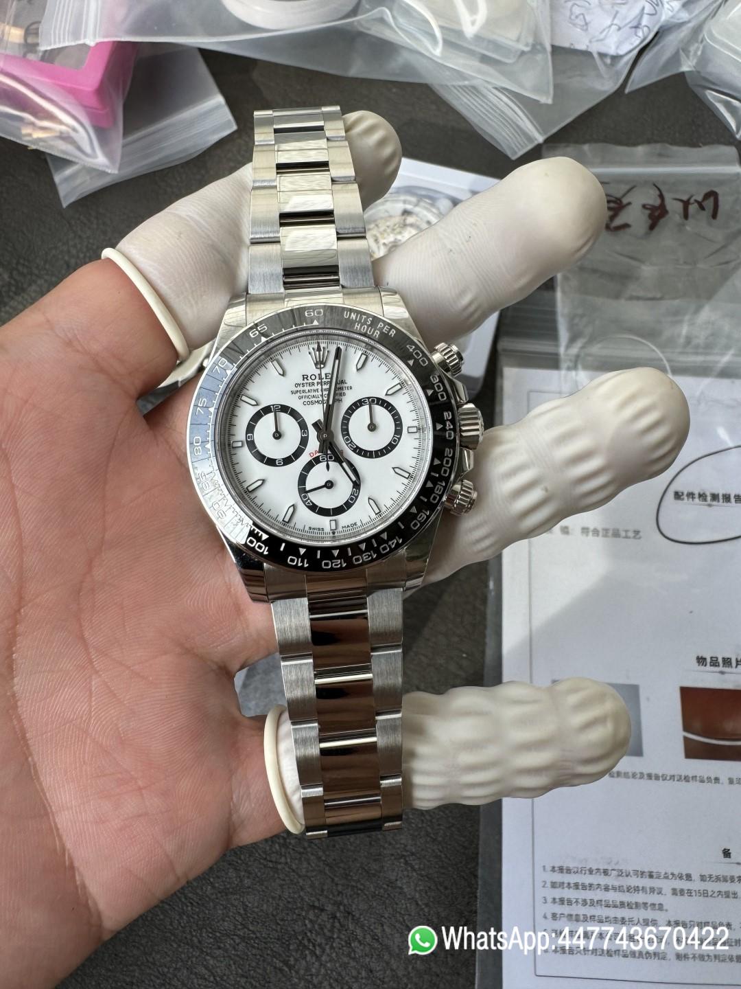 Super Clone Custom Daytona Panda 126500LN Genuine Grasses and ACE Free sprung Balance Caliber 4131 Movement RB White Dial APS Black Cerachrom Bezel 01 Super Clone Custom Daytona Panda 126500LN Genuine Grasses and ACE Free sprung Balance Caliber 4131 Movement RB White Dial APS Black Cerachrom Bezel 01