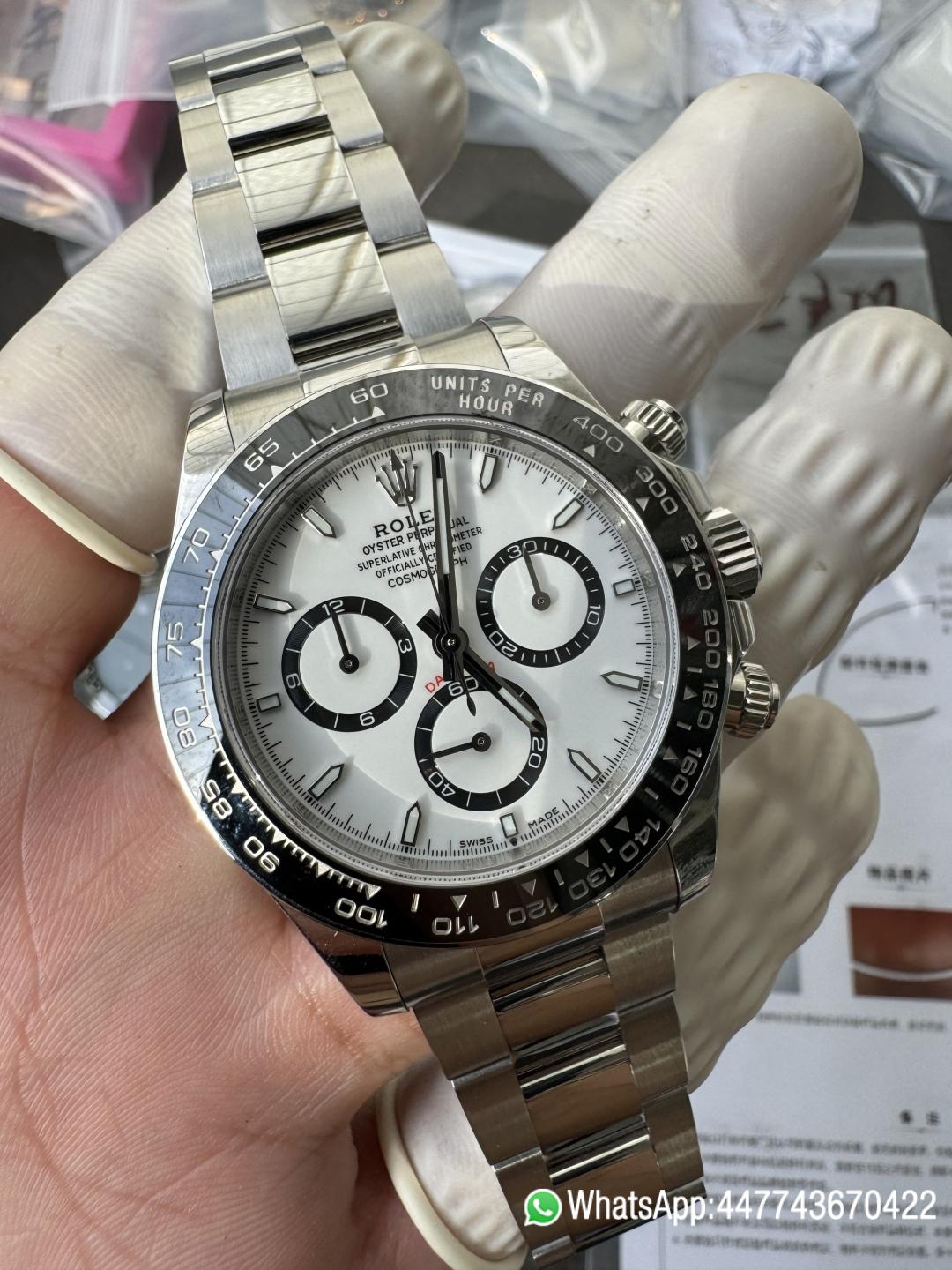 Super Clone Custom Daytona Panda 126500LN Genuine Grasses and ACE Free sprung Balance Caliber 4131 Movement RB White Dial APS Black Cerachrom Bezel 03 Super Clone Custom Daytona Panda 126500LN Genuine Grasses and ACE Free sprung Balance Caliber 4131 Movement RB White Dial APS Black Cerachrom Bezel 03