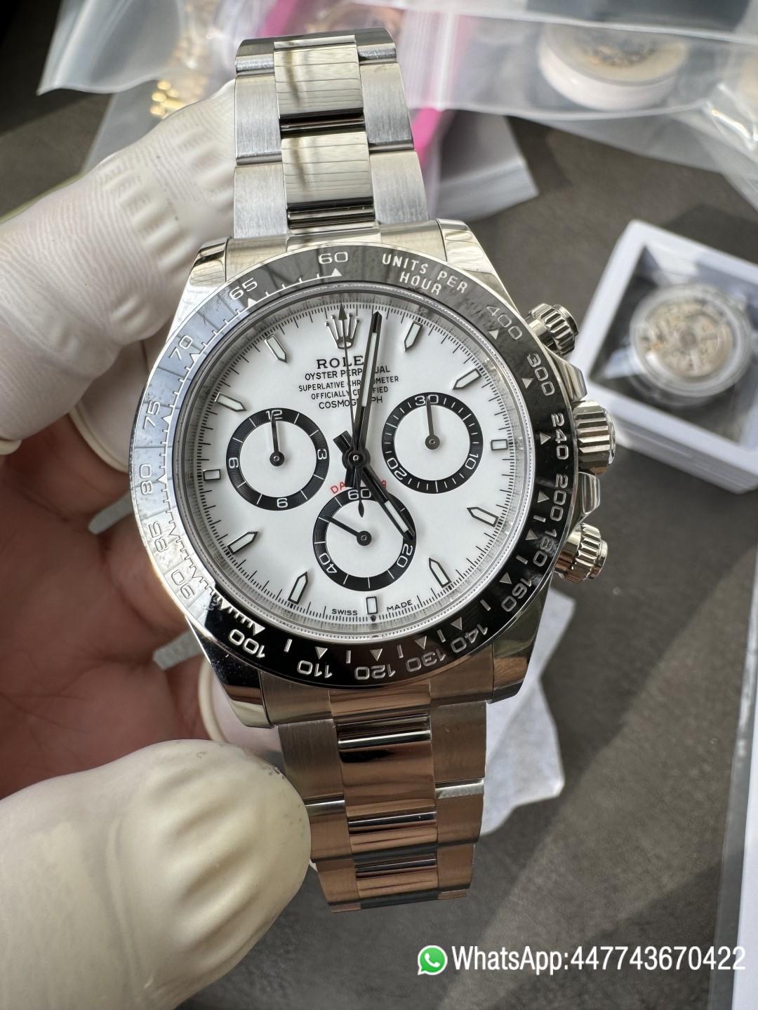 Super Clone Custom Daytona Panda 126500LN Genuine Grasses and ACE Free sprung Balance Caliber 4131 Movement RB White Dial APS Black Cerachrom Bezel 04 Super Clone Custom Daytona Panda 126500LN Genuine Grasses and ACE Free sprung Balance Caliber 4131 Movement RB White Dial APS Black Cerachrom Bezel 04