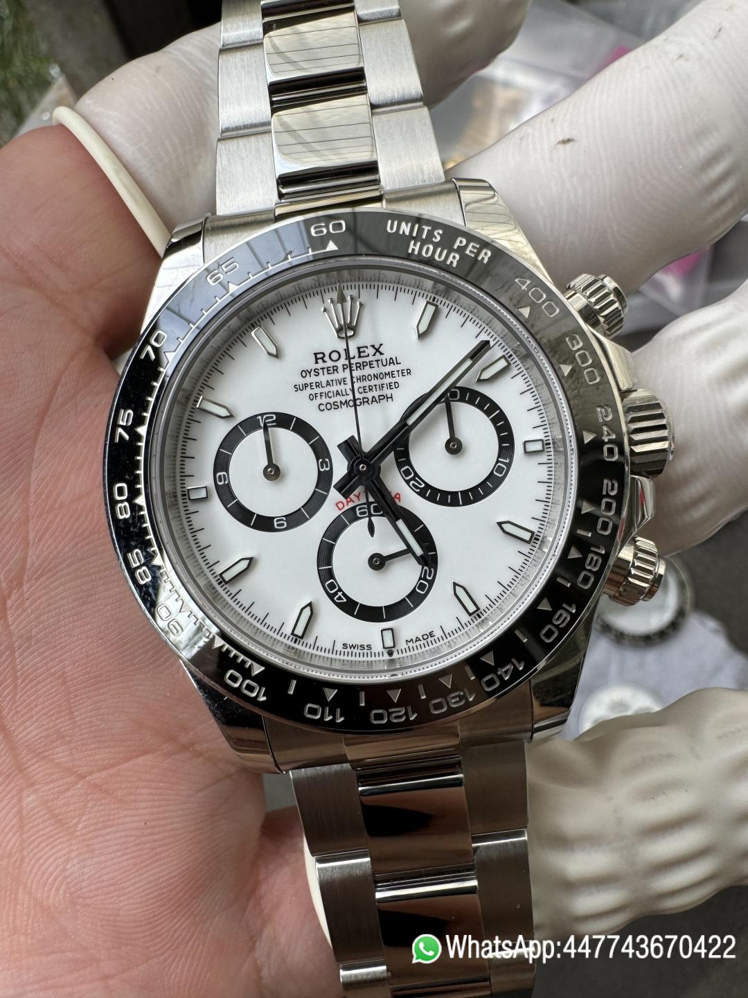Super Clone Custom Daytona Panda 126500LN Genuine Grasses and ACE Free sprung Balance Caliber 4131 Movement RB White Dial APS Black Cerachrom Bezel 12 Super Clone Custom Daytona Panda 126500LN Genuine Grasses and ACE Free sprung Balance Caliber 4131 Movement RB White Dial APS Black Cerachrom Bezel 12