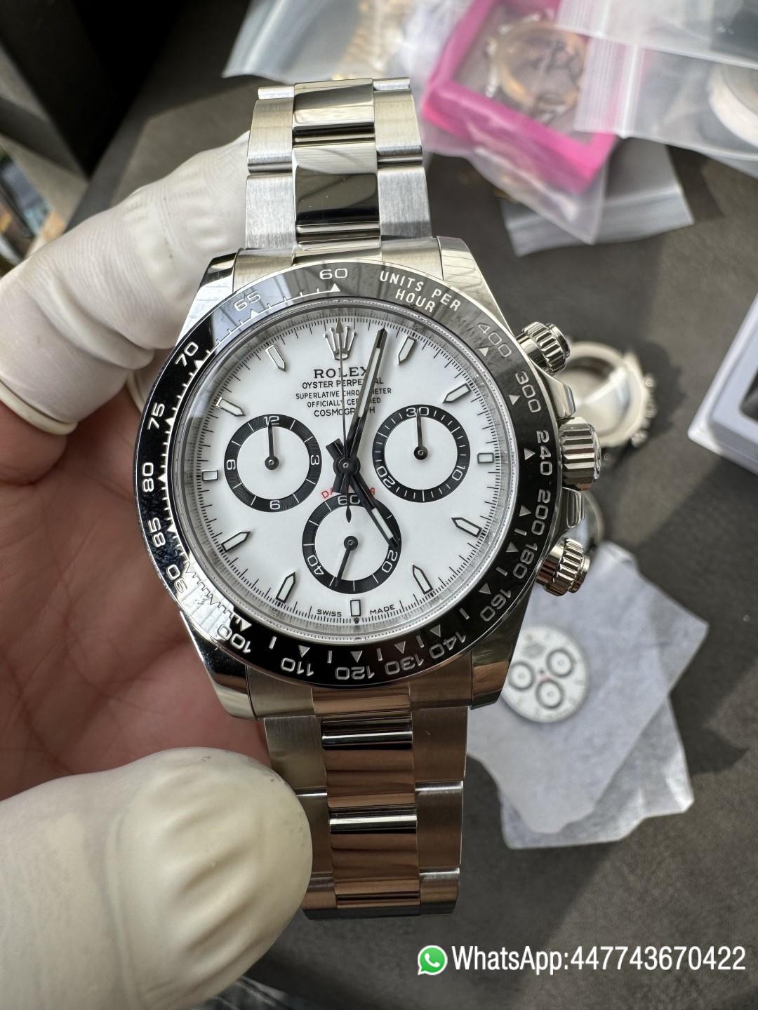 Super Clone Custom Daytona Panda 126500LN Genuine Grasses and ACE Free sprung Balance Caliber 4131 Movement RB White Dial APS Black Cerachrom Bezel 14 Super Clone Custom Daytona Panda 126500LN Genuine Grasses and ACE Free sprung Balance Caliber 4131 Movement RB White Dial APS Black Cerachrom Bezel 14