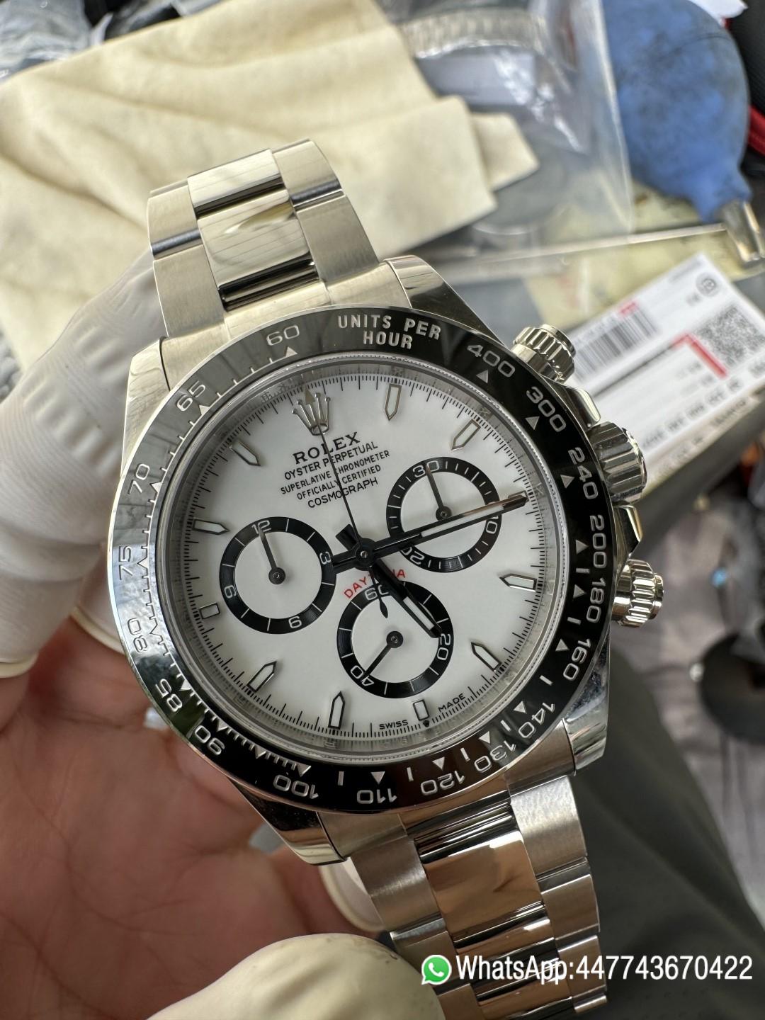 Super Clone Custom Daytona Panda 126500LN Genuine Grasses and ACE Free sprung Balance Caliber 4131 Movement RB White Dial APS Black Cerachrom Bezel 15 Super Clone Custom Daytona Panda 126500LN Genuine Grasses and ACE Free sprung Balance Caliber 4131 Movement RB White Dial APS Black Cerachrom Bezel 15