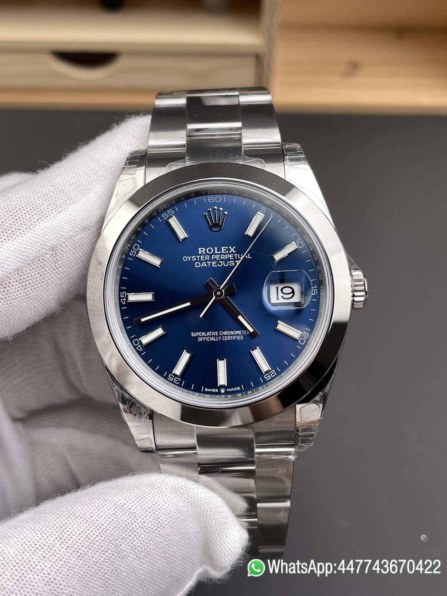 Super Clone Datejust 41 126300 Blue Dial Smooth Bezel 904L Stainless Steel DD3235 Movement 72 Hours Power Reserve Oyster Bracelet 01 Super Clone Datejust 41 126300 Blue Dial Smooth Bezel 904L Stainless Steel DD3235 Movement 72 Hours Power Reserve Oyster Bracelet 01