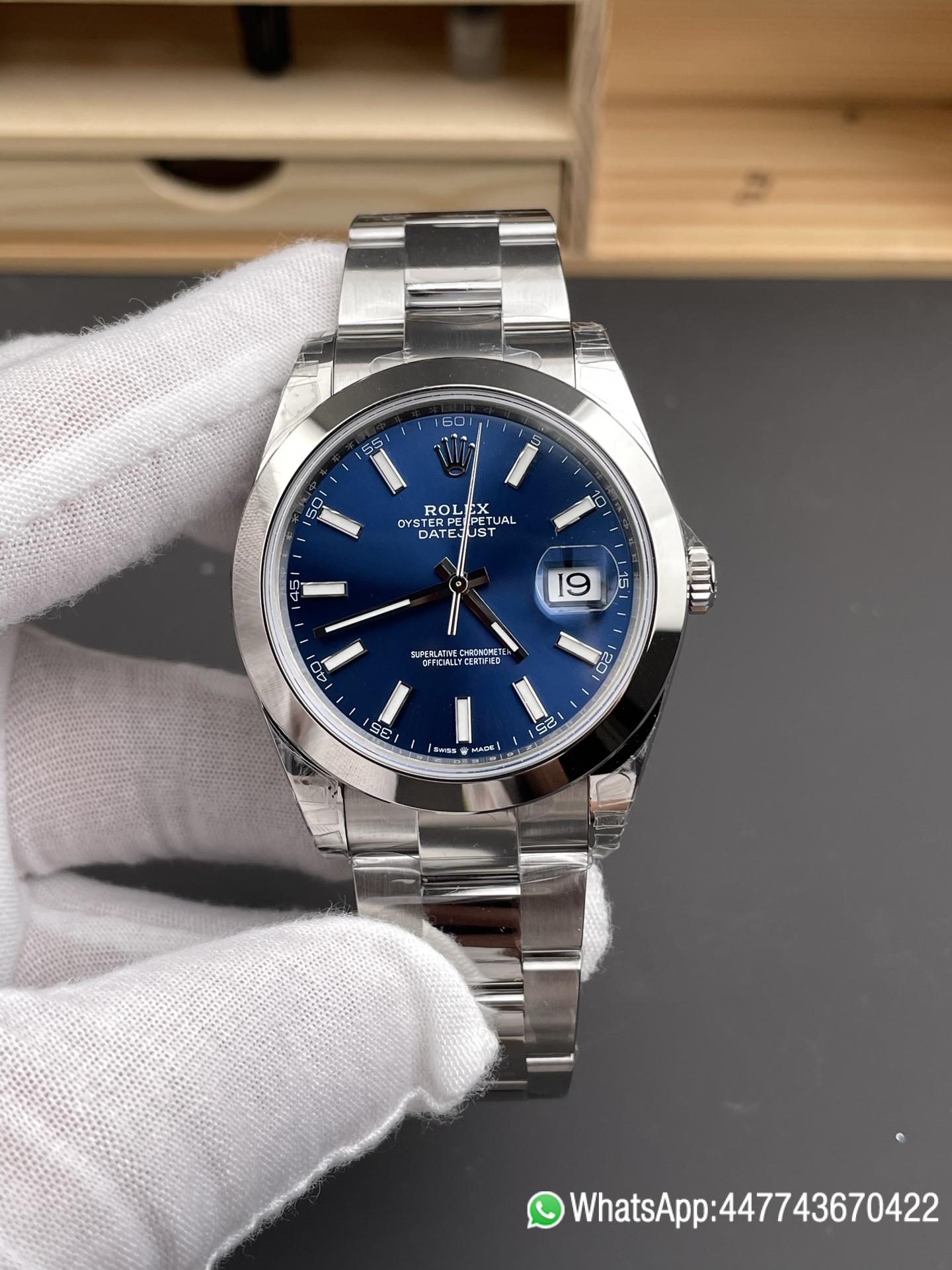 Super Clone Datejust 41 126300 Blue Dial Smooth Bezel 904L Stainless Steel DD3235 Movement 72 Hours Power Reserve Oyster Bracelet 02 Super Clone Datejust 41 126300 Blue Dial Smooth Bezel 904L Stainless Steel DD3235 Movement 72 Hours Power Reserve Oyster Bracelet 02