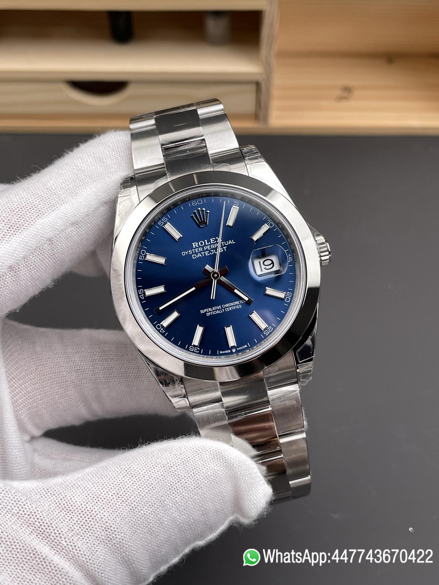 Super Clone Datejust 41 126300 Blue Dial Smooth Bezel 904L Stainless Steel DD3235 Movement 72 Hours Power Reserve Oyster Bracelet 03 Super Clone Datejust 41 126300 Blue Dial Smooth Bezel 904L Stainless Steel DD3235 Movement 72 Hours Power Reserve Oyster Bracelet 03