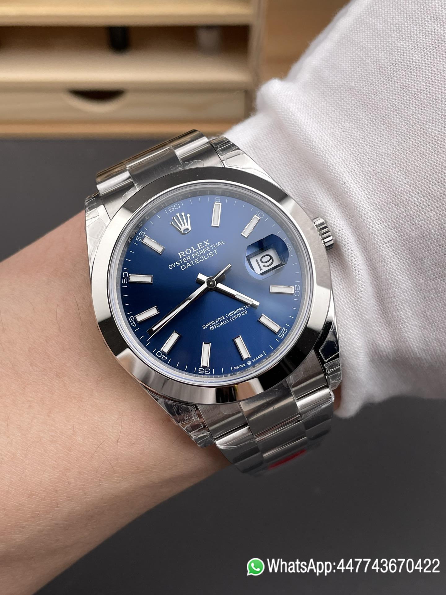 Super Clone Datejust 41 126300 Blue Dial Smooth Bezel 904L Stainless Steel DD3235 Movement 72 Hours Power Reserve Oyster Bracelet 09 Super Clone Datejust 41 126300 Blue Dial Smooth Bezel 904L Stainless Steel DD3235 Movement 72 Hours Power Reserve Oyster Bracelet 09