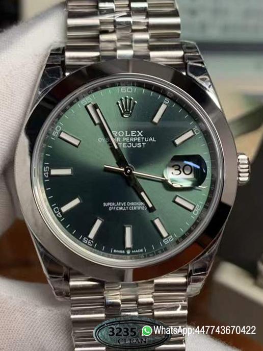 Super Clone Watch Datejust 41 Ref 126300 Mint Green Dial Smooth Bezel 904L Steel Case and Jubilee Bracelet DanDong 3235 Movement 000 Super Clone Watch Datejust 41 Ref 126300 Mint Green Dial Smooth Bezel 904L Steel Case and Jubilee Bracelet DanDong 3235 Movement 000