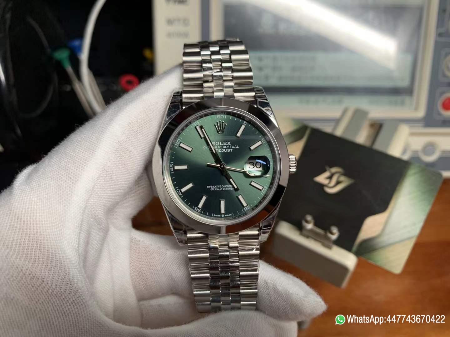 Super Clone Watch Datejust 41 Ref 126300 Mint Green Dial Smooth Bezel 904L Steel Case and Jubilee Bracelet DanDong 3235 Movement 01 Super Clone Watch Datejust 41 Ref 126300 Mint Green Dial Smooth Bezel 904L Steel Case and Jubilee Bracelet DanDong 3235 Movement 01