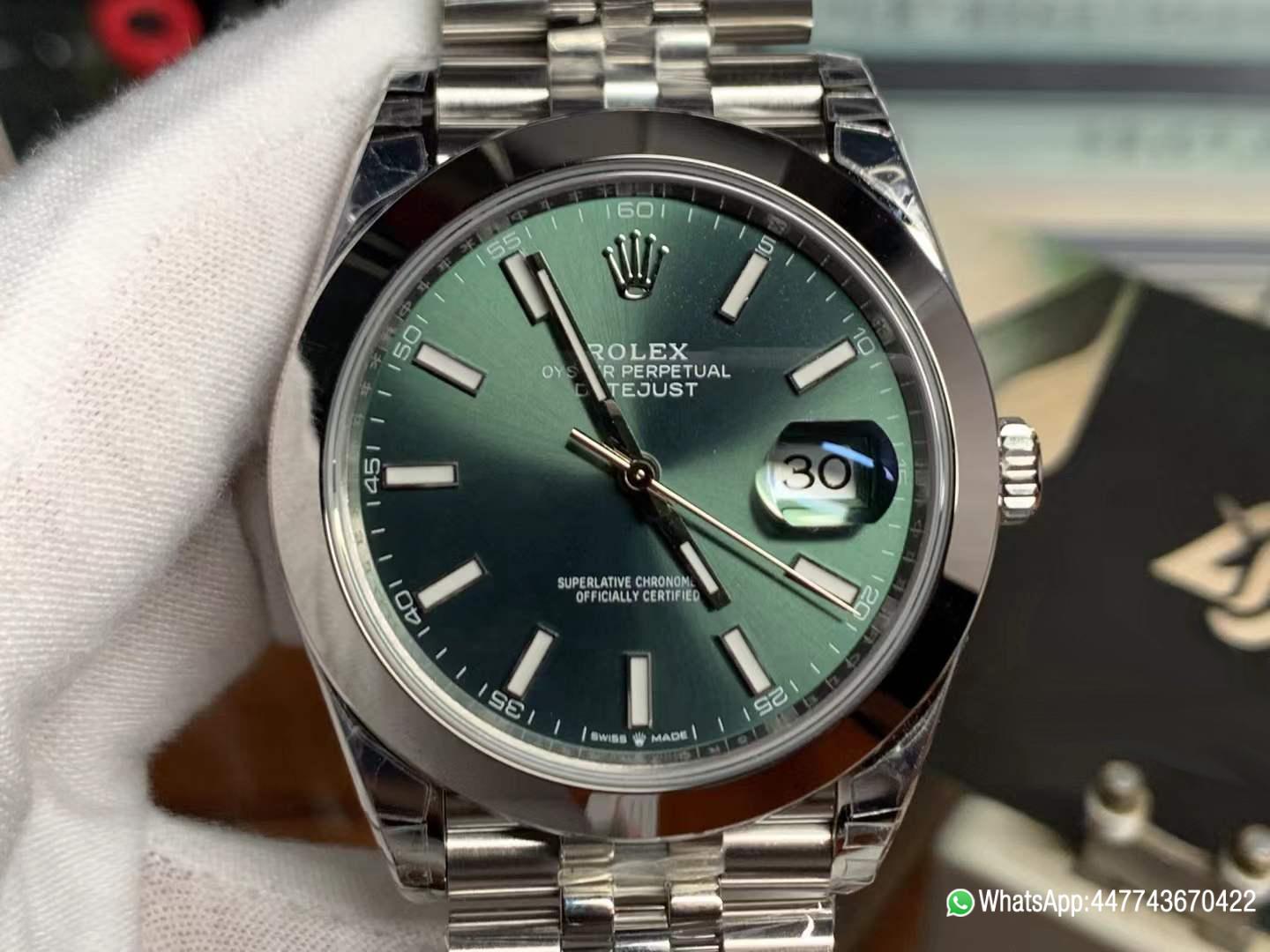 Super Clone Watch Datejust 41 Ref 126300 Mint Green Dial Smooth Bezel 904L Steel Case and Jubilee Bracelet DanDong 3235 Movement 02 Super Clone Watch Datejust 41 Ref 126300 Mint Green Dial Smooth Bezel 904L Steel Case and Jubilee Bracelet DanDong 3235 Movement 02