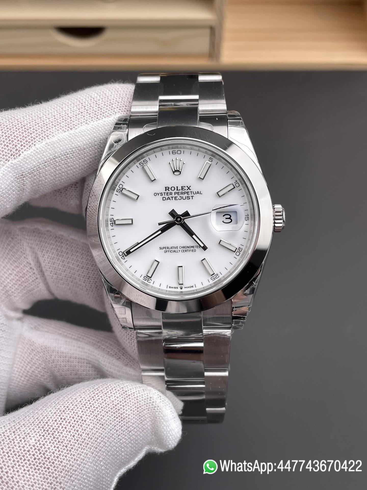 Super Clone Watch Datejust 41 Ref.126300 White Dial Smooth Bezel 904L Steel Material Oyster Bracelet DanDong 3235 Movement 72 Hours PW 01 Super Clone Watch Datejust 41 Ref.126300 White Dial Smooth Bezel 904L Steel Material Oyster Bracelet DanDong 3235 Movement 72 Hours PW 01