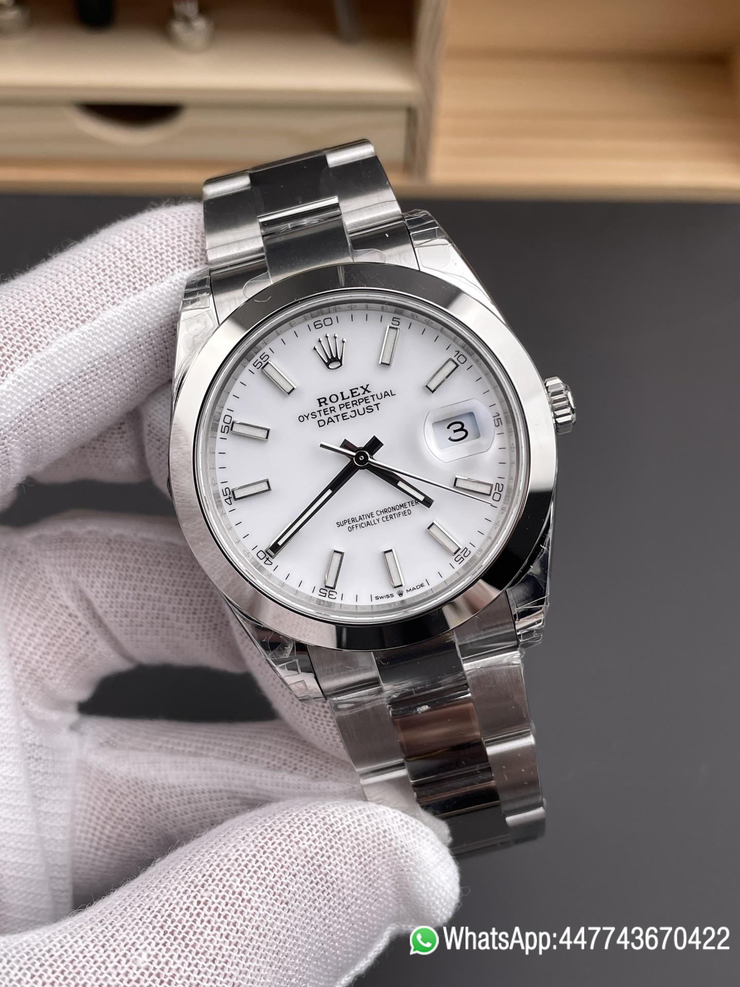 Super Clone Watch Datejust 41 Ref.126300 White Dial Smooth Bezel 904L Steel Material Oyster Bracelet DanDong 3235 Movement 72 Hours PW 02 Super Clone Watch Datejust 41 Ref.126300 White Dial Smooth Bezel 904L Steel Material Oyster Bracelet DanDong 3235 Movement 72 Hours PW 02