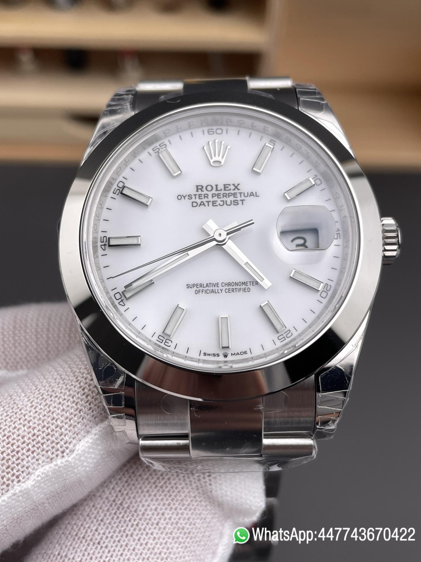 Super Clone Watch Datejust 41 Ref.126300 White Dial Smooth Bezel 904L Steel Material Oyster Bracelet DanDong 3235 Movement 72 Hours PW 03 Super Clone Watch Datejust 41 Ref.126300 White Dial Smooth Bezel 904L Steel Material Oyster Bracelet DanDong 3235 Movement 72 Hours PW 03