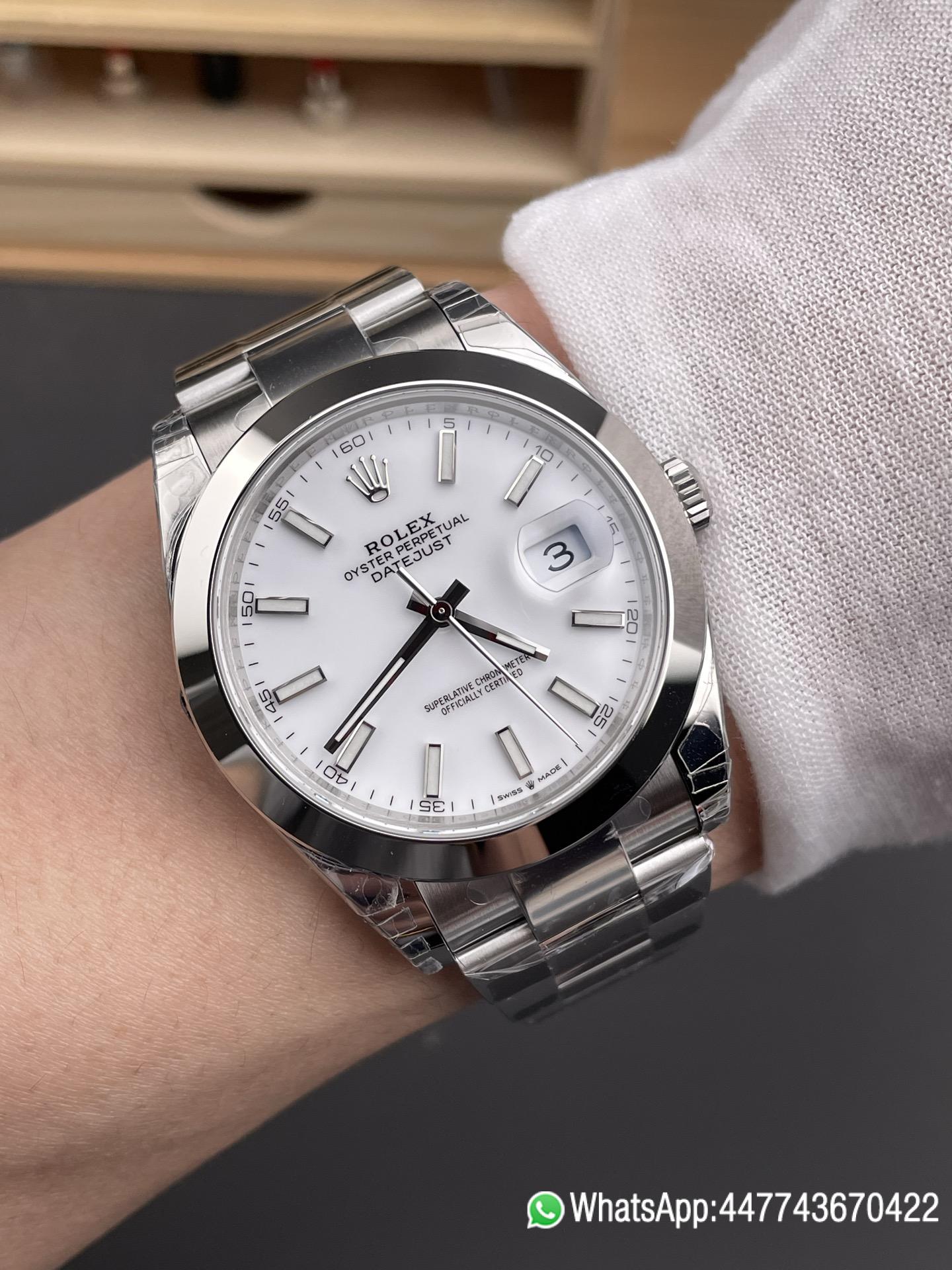Super Clone Watch Datejust 41 Ref.126300 White Dial Smooth Bezel 904L Steel Material Oyster Bracelet DanDong 3235 Movement 72 Hours PW 09 Super Clone Watch Datejust 41 Ref.126300 White Dial Smooth Bezel 904L Steel Material Oyster Bracelet DanDong 3235 Movement 72 Hours PW 09