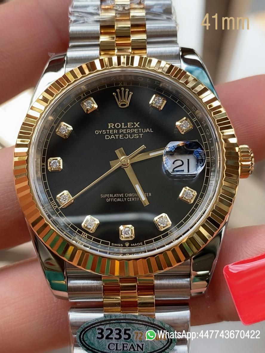 Super Clone Watch Datejust 41mm Ref 126333 Oystersteel and Yellow Gold Black Dial with Diamonds Indexes DanDong 3235 Movement 00 Super Clone Watch Datejust 41mm Ref 126333 Oystersteel and Yellow Gold Black Dial with Diamonds Indexes DanDong 3235 Movement 00