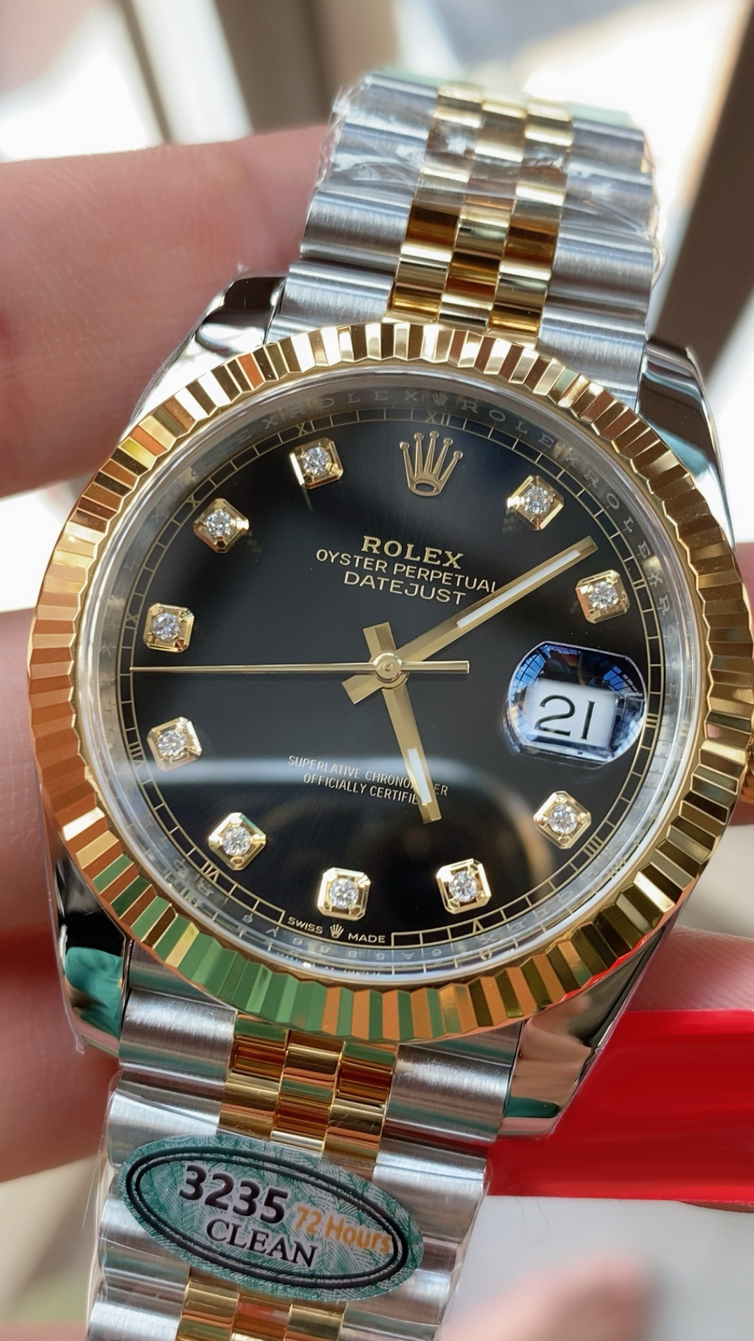 Victory Factory Watch Datejust 41mm Ref 126333 Oystersteel and Yellow Gold Black Dial with Diamonds Indexes DanDong 3235 Movement 02 Clean Factory Watch Datejust 41mm Ref 126333 Oystersteel and Yellow Gold Black Dial with Diamonds Indexes DanDong 3235 Movement 02