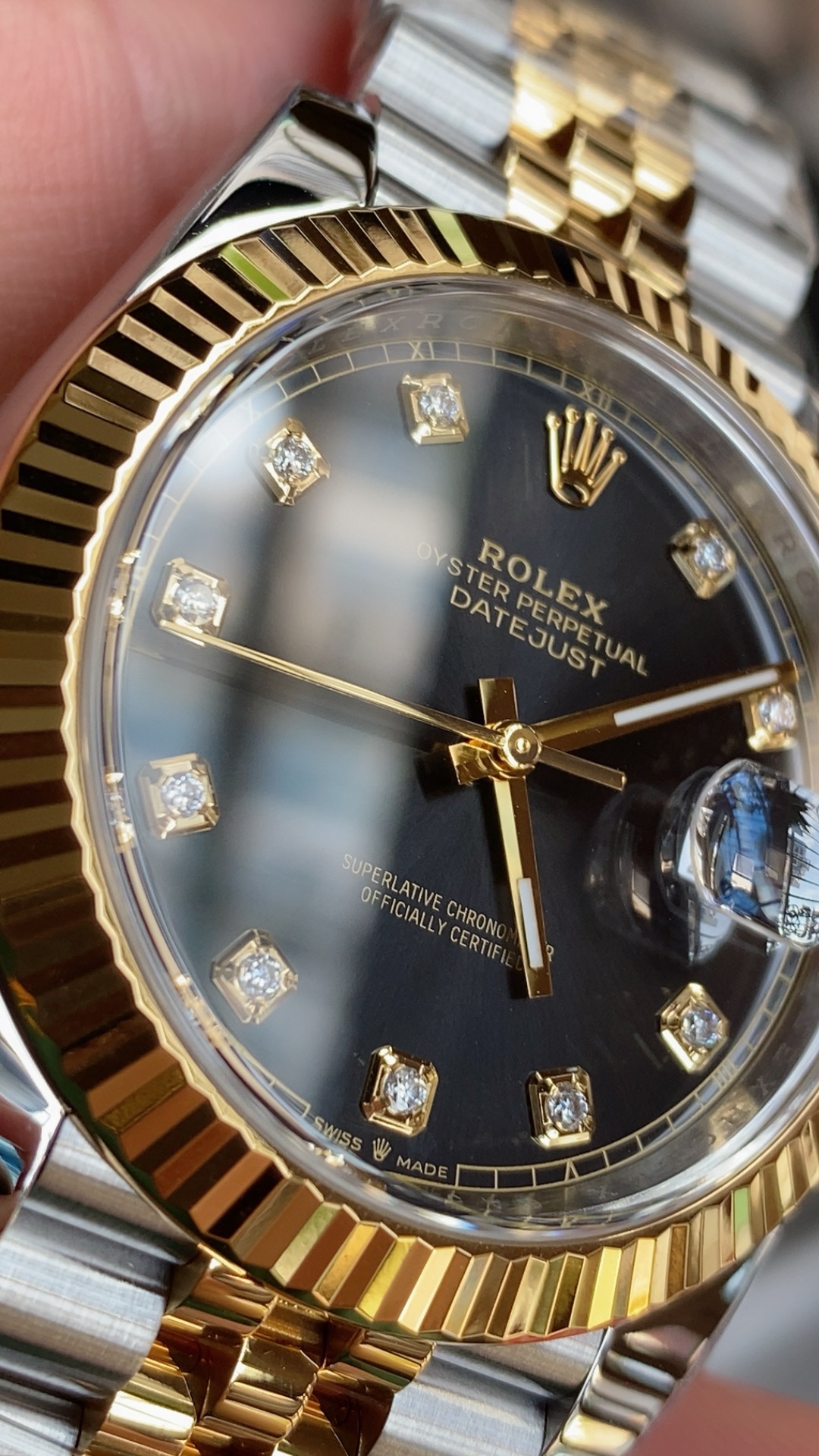 Victory Factory Watch Datejust 41mm Ref 126333 Oystersteel and Yellow Gold Black Dial with Diamonds Indexes DanDong 3235 Movement 04 Clean Factory Watch Datejust 41mm Ref 126333 Oystersteel and Yellow Gold Black Dial with Diamonds Indexes DanDong 3235 Movement 04