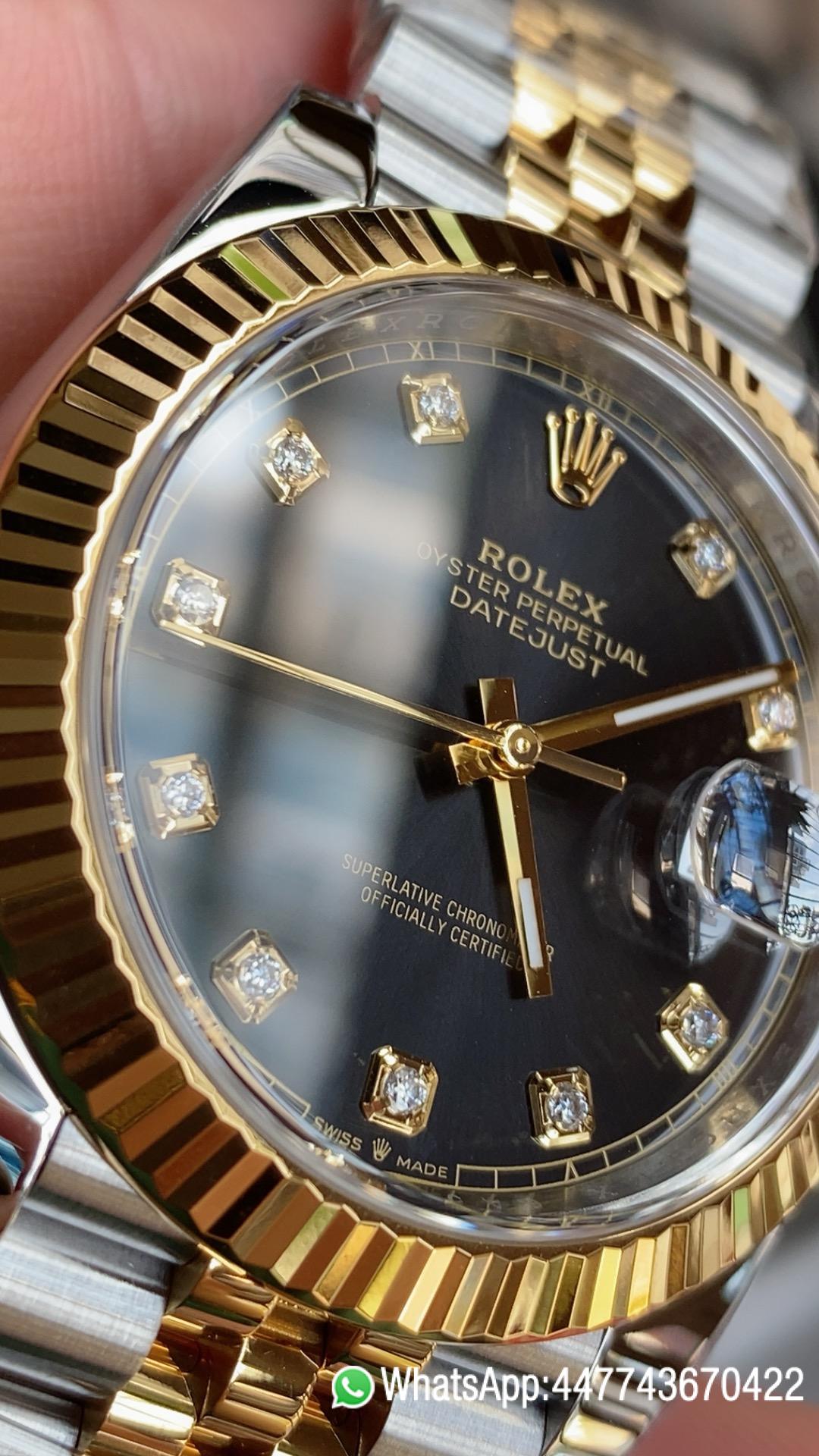 Super Clone Watch Datejust 41mm Ref 126333 Oystersteel and Yellow Gold Black Dial with Diamonds Indexes DanDong 3235 Movement 04 Super Clone Watch Datejust 41mm Ref 126333 Oystersteel and Yellow Gold Black Dial with Diamonds Indexes DanDong 3235 Movement 04