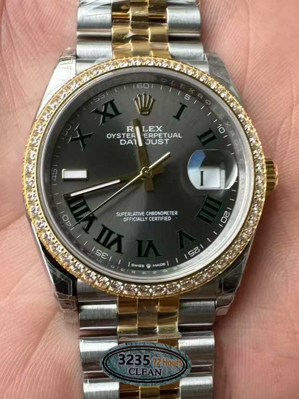 Victory Factory DateJust 36 Wimbledon 126283RBR Slate Dial Roma Indexes 904L Steel Case Yellow Gold Two Tone Jubilee Bracelet DD3235 Movement 00 Victory Factory DateJust 36 Wimbledon 126283RBR Slate Dial Roma Indexes 904L Steel Case Yellow Gold Two Tone Jubilee Bracelet DD3235 Movement 00