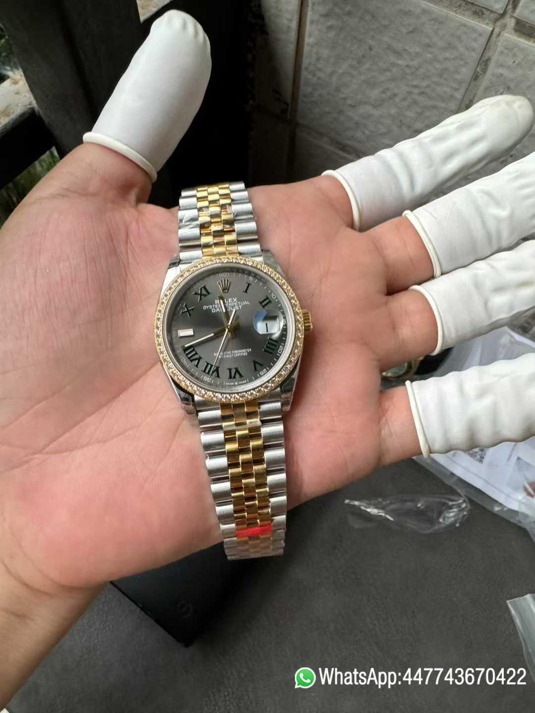 Super Clone DateJust 36 Wimbledon 126283RBR Slate Dial Roma Indexes 904L Steel Case Yellow Gold Two Tone Jubilee Bracelet DD3235 Movement 01 Super Clone DateJust 36 Wimbledon 126283RBR Slate Dial Roma Indexes 904L Steel Case Yellow Gold Two Tone Jubilee Bracelet DD3235 Movement 01