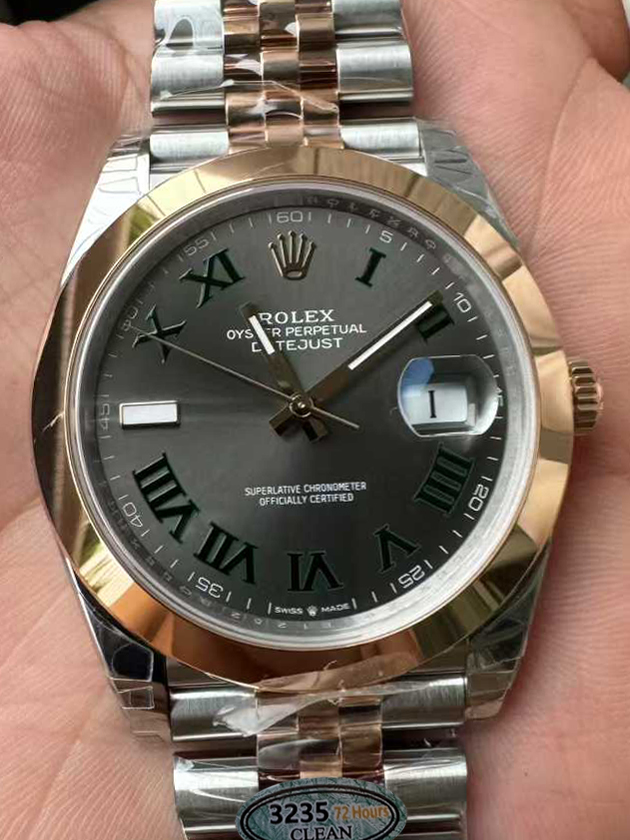 Victory Factory DateJust 41 126331 Wimbledon Slate Dial with Roma Indexes Rose Gold Smooth Bezel Two Tone Jubilee Bracelet DD 3235 Movement 000 Clean Factory DateJust 41 126331 Wimbledon Slate Dial with Roma Indexes Rose Gold Smooth Bezel Two Tone Jubilee Bracelet DD 3235 Movement 000