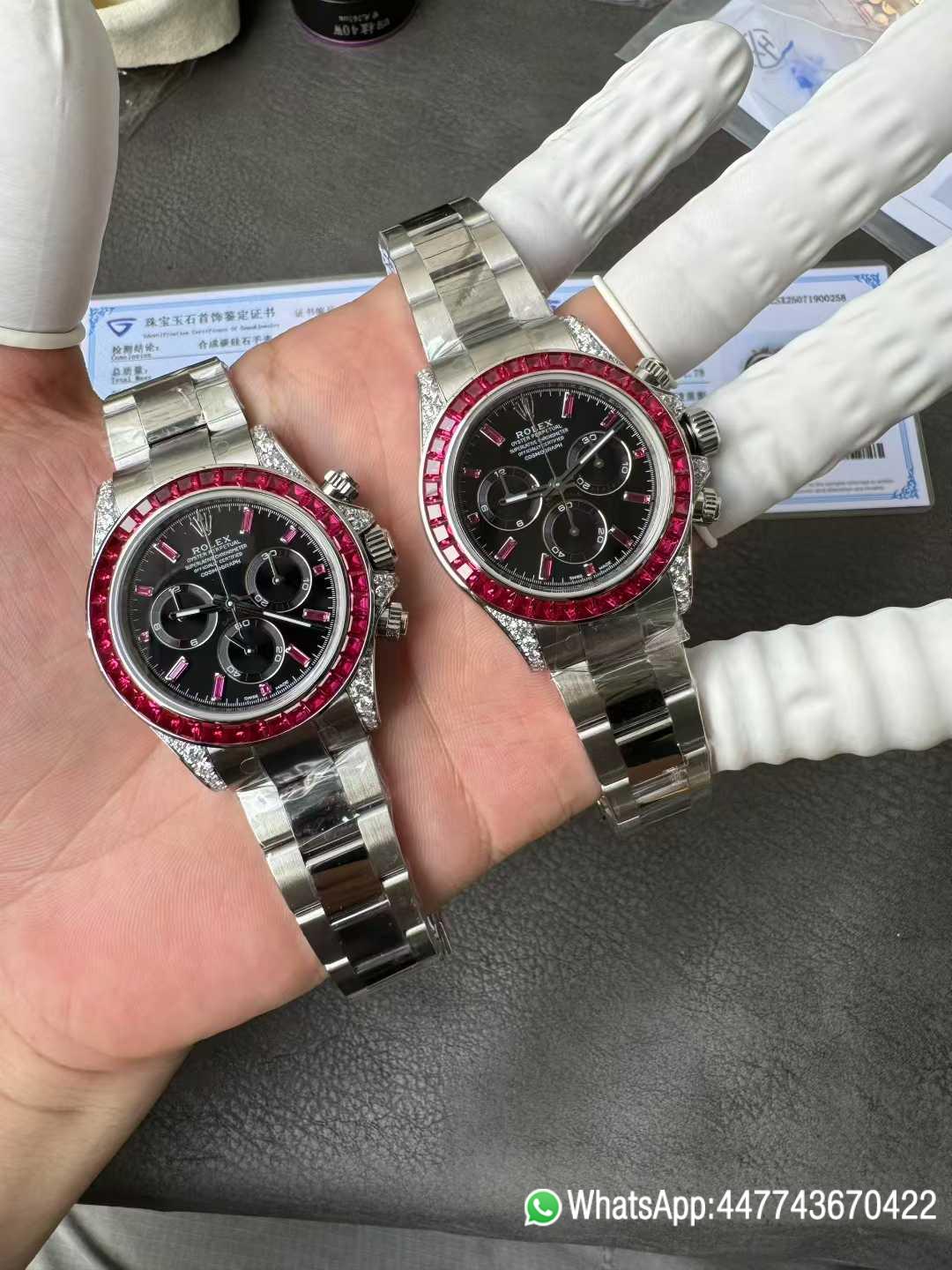 Super Clone Watch Rolex Ruby Daytona 126599TRU Black Dial Baguette Ruby Bezel TRU Daytona Gem Set DanDong 4131 Movement 08 Super Clone Watch Rolex Ruby Daytona 126599TRU Black Dial Baguette Ruby Bezel TRU Daytona Gem Set DanDong 4131 Movement 08